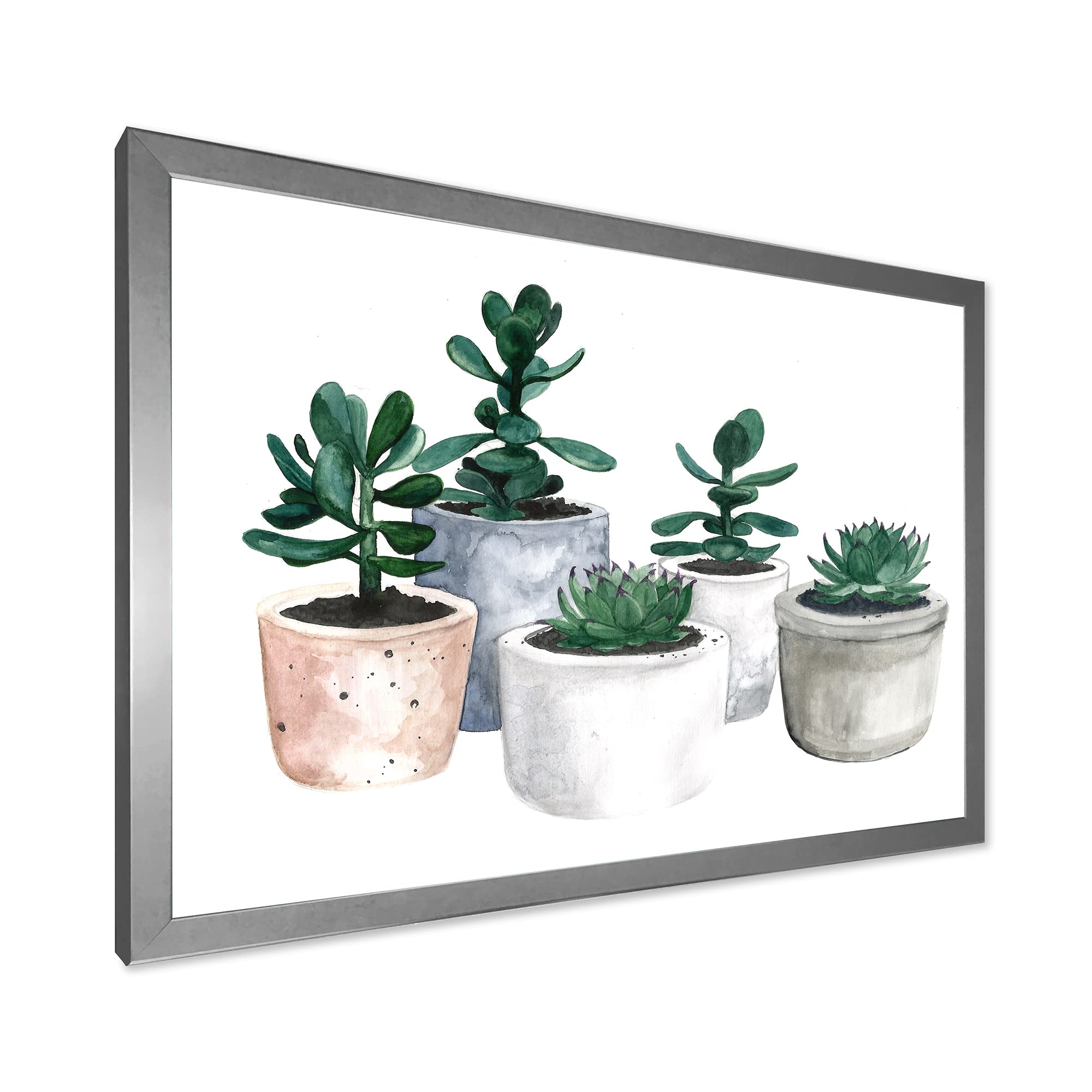 Beautiful Cactus and Succulent House Plants Wall Art - Farmhouse Style Framed Decor for Living Room, Bedroom & Office