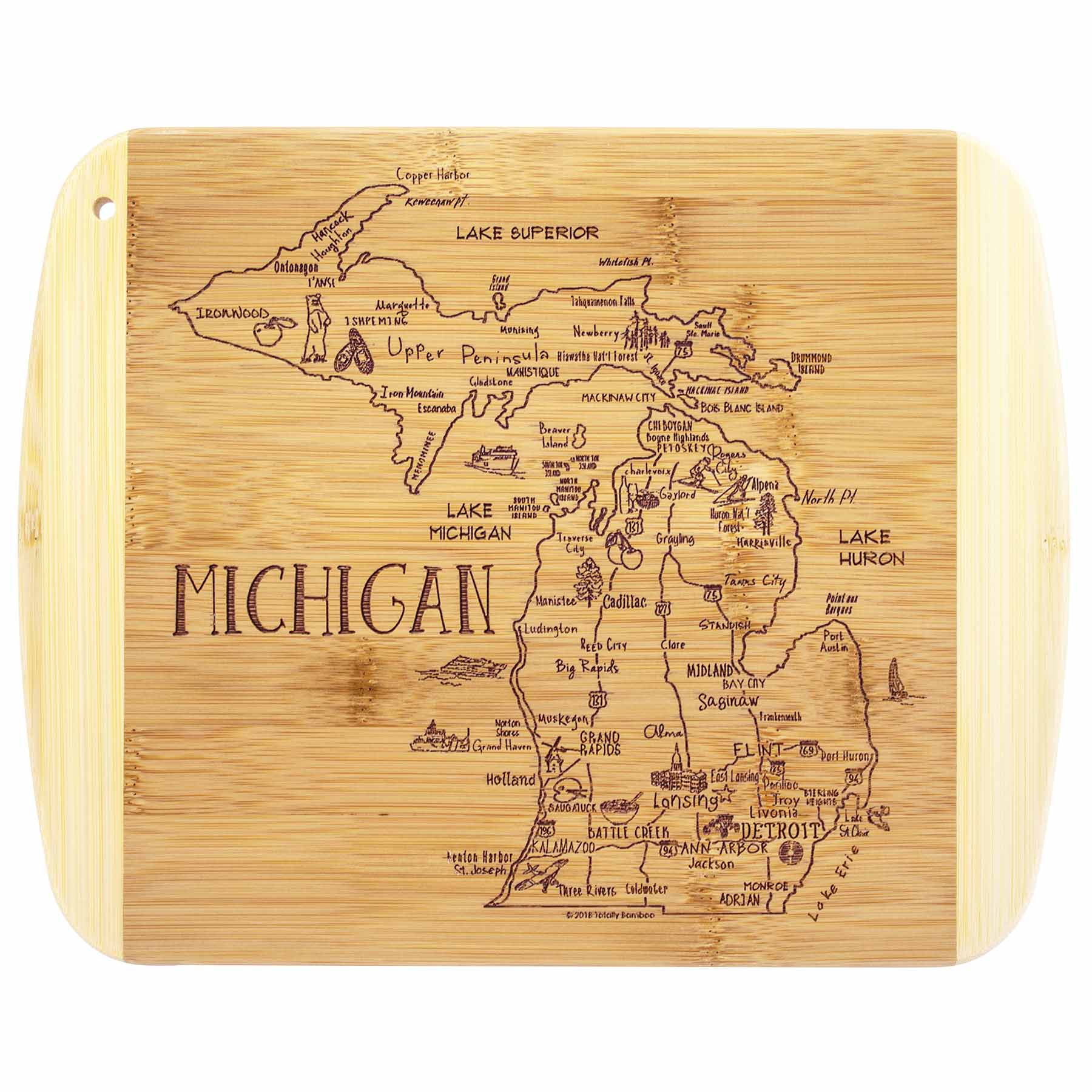 Premium Michigan-Themed Wooden Cutting Board - 11