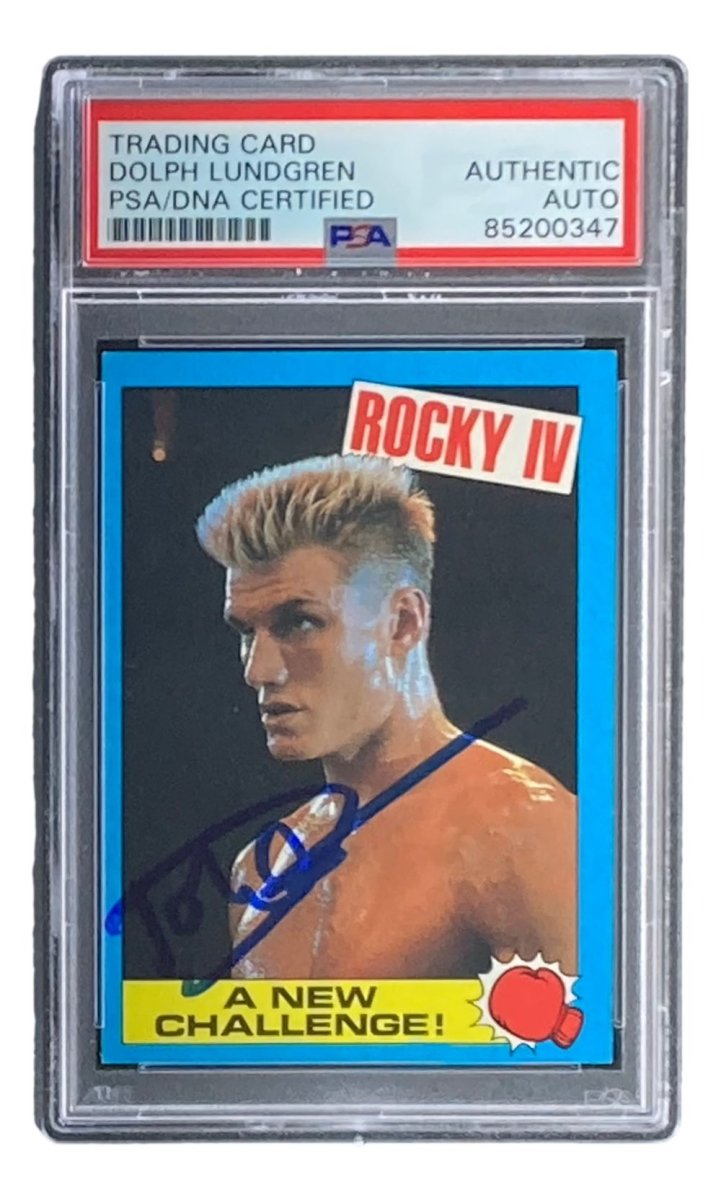 Dolph Lundgren Autographed 1985 Topps #9 Rocky IV Ivan Drago Trading Card - PSA/DNA Certified - Collectible Memorabilia for Movie Fans & Sports Card Collectors