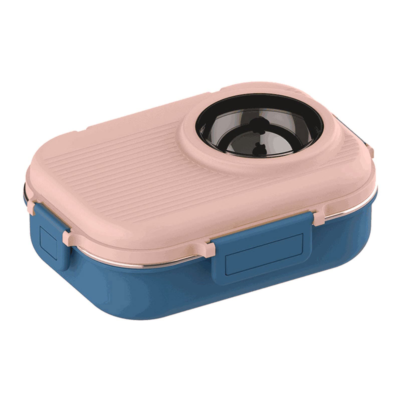 VBOCNT Stainless Steel Insulated Lunch Box for Kids & Adults - Leak Proof Thermal Food Container with Divided Compartments for School, Office, Picnic & Travel - Keeps Meals Hot or Cold for Hours