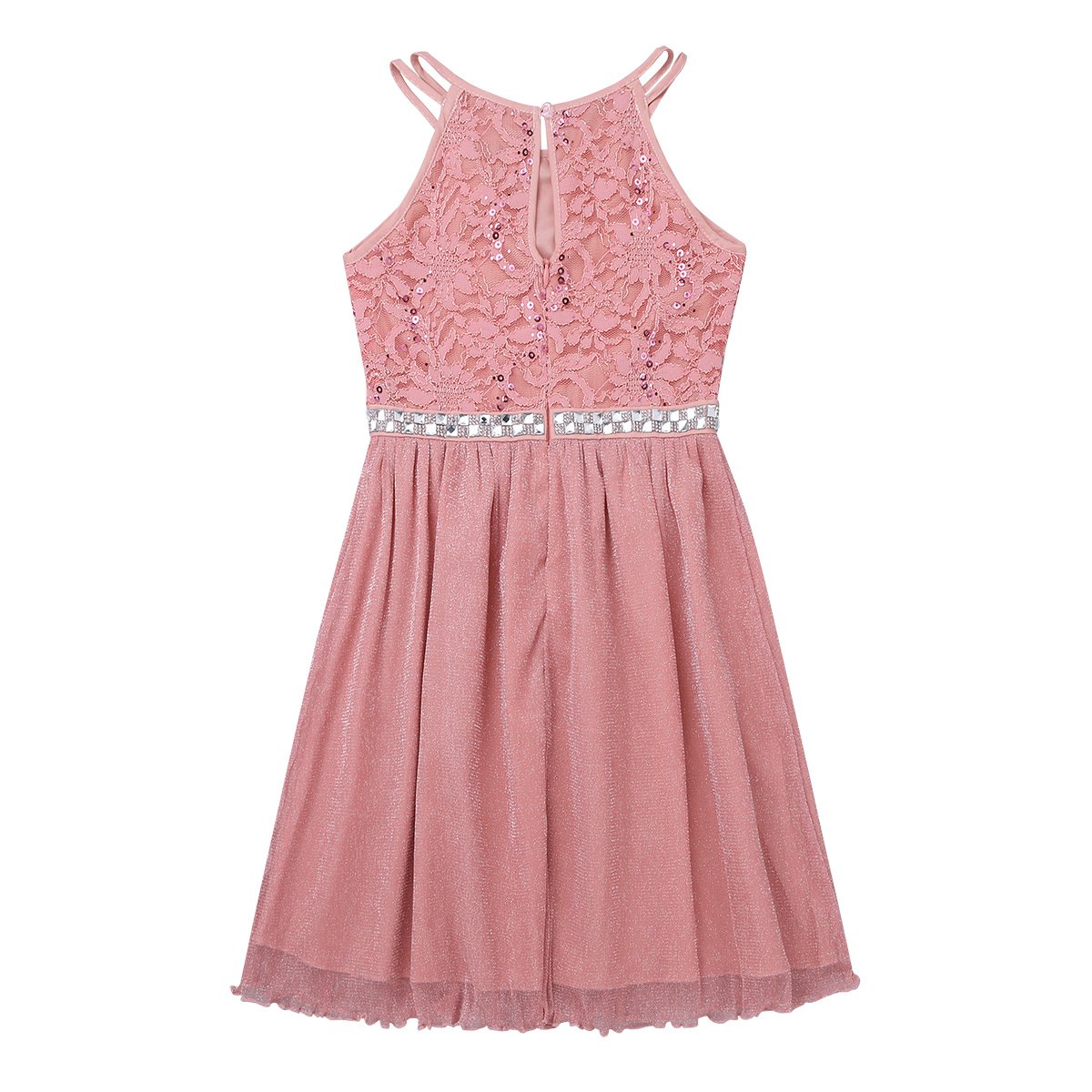 Sparkly Rhinestone Flower Girl Dress for Kids - Elegant Sleeveless Princess Pageant Ball Gown for Weddings, Birthday Parties & Special Occasions | Perfect for Flower Girls, Pageants & Formal Events