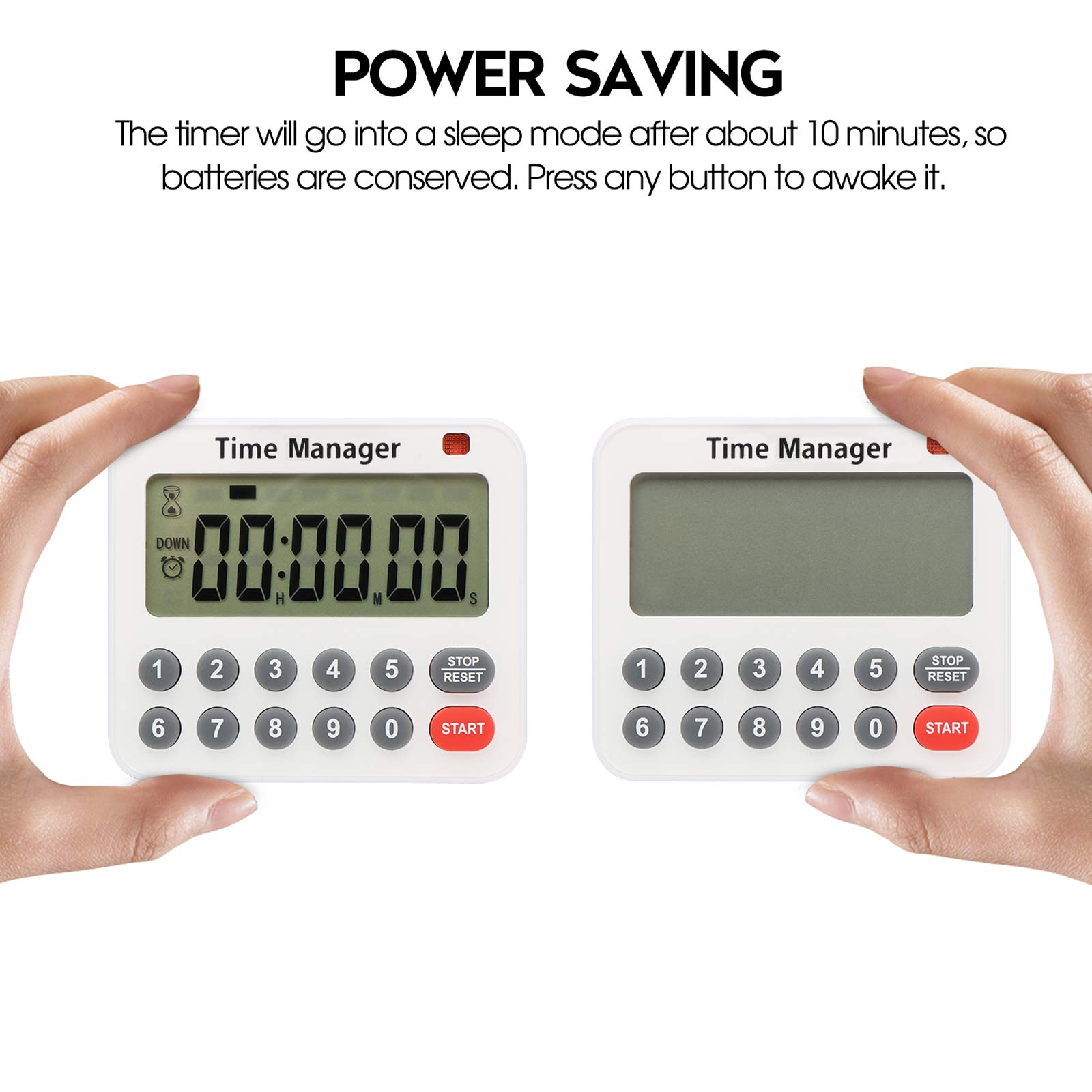 AIMILAR AY4052-2 Digital Kitchen Timer - Magnetic Count Up/Down Cooking Timer with Loud Alarm, Direct Time Input (Hours/Minutes/Seconds), 2-Pack - Perfect for Baking, Cooking, Workouts & Classroom Activities