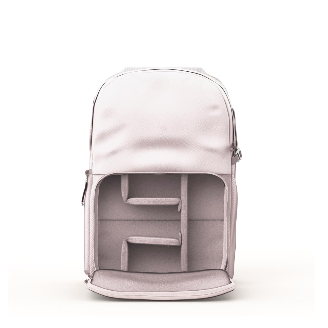 BREVITE The Jumper 18L Compact Camera Backpack for Photographers - Lightweight DSLR & Laptop Travel Backpack with Padded Compartment (Blush Pink) - Perfect for Hiking, City Exploration & Airplane Carry-On