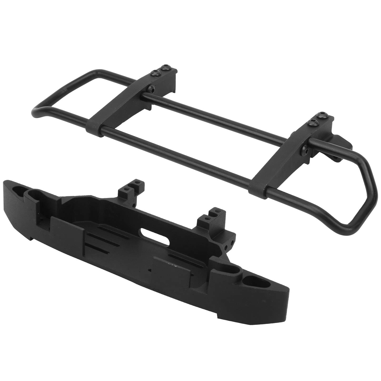 Universal 1/10 Scale RC Crawler Metal Front Bumper - Heavy Duty Black Off-Road Bumper for Traxxas, Axial & 1/10 RC Cars | Perfect for Rock Crawling, Trail Riding & Off-Road Adventures