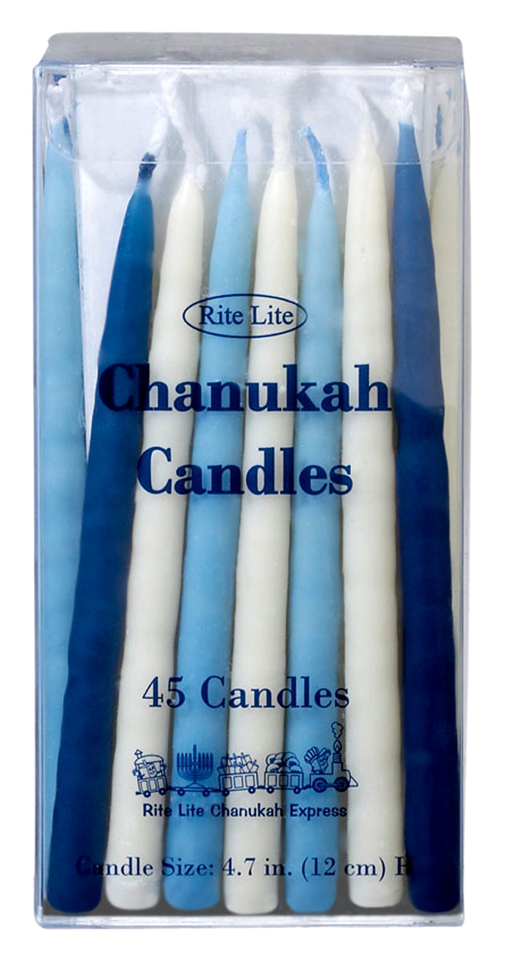Premium Blue & White Chanukah Candles - 4.7-Inch Kosher Candles for Hanukkah Menorah (Pack of 45) - Perfect for Jewish Holidays, Home Decor & Gift Giving