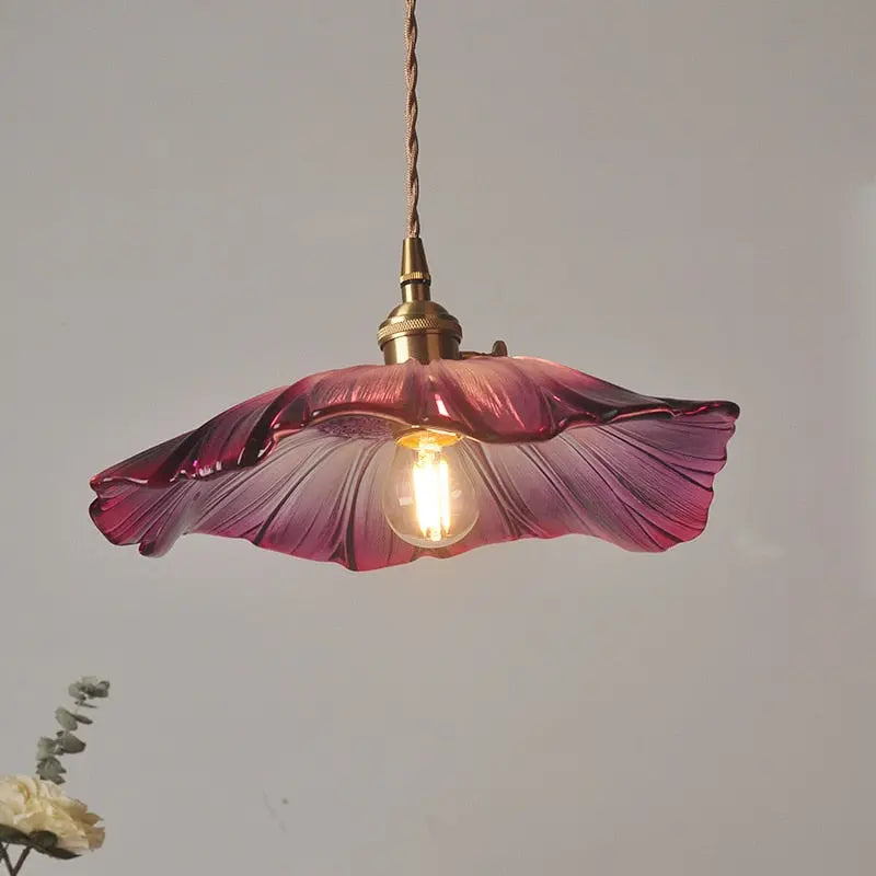 Modern Glass Flower Pendant Lights - Elegant Floral Ceiling Lighting for Dining Room, Kitchen Island & Bedroom Decor - Energy Efficient LED Chandelier for Home & Office
