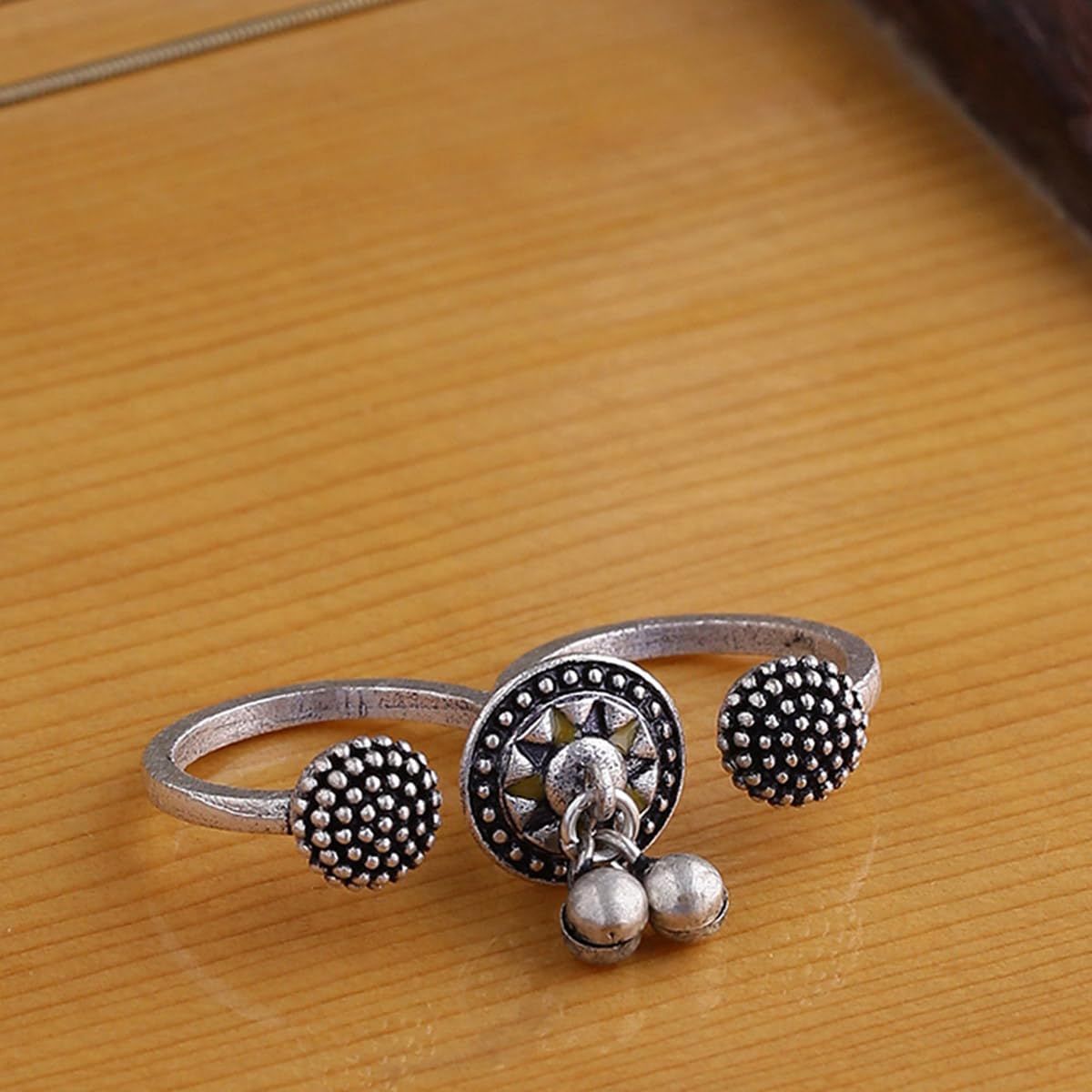 VOYLLA Adjustable Oxidized Statement Ring for Women & Girls - Elegant Fashion Jewelry for Everyday Wear, Festivals, Weddings & Gifts | Perfect for Parties, Date Nights & Special Occasions