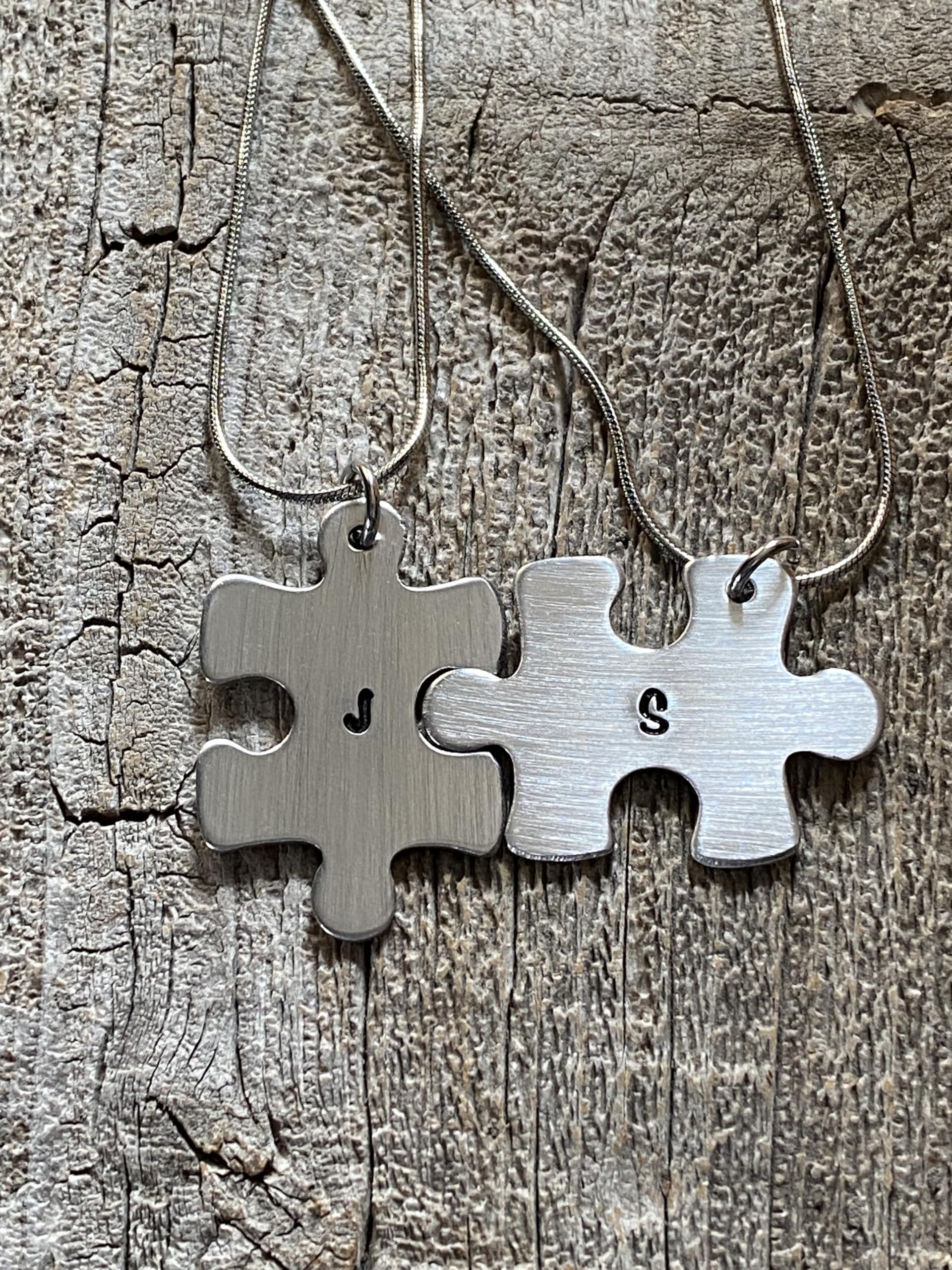 Personalized Initial Puzzle Piece Necklace - Custom Couples & Family Jewelry - Best Friend Necklaces - Autism Awareness Gift for Puzzle Lovers (Perfect for Anniversaries, Birthdays & Special Occasions)