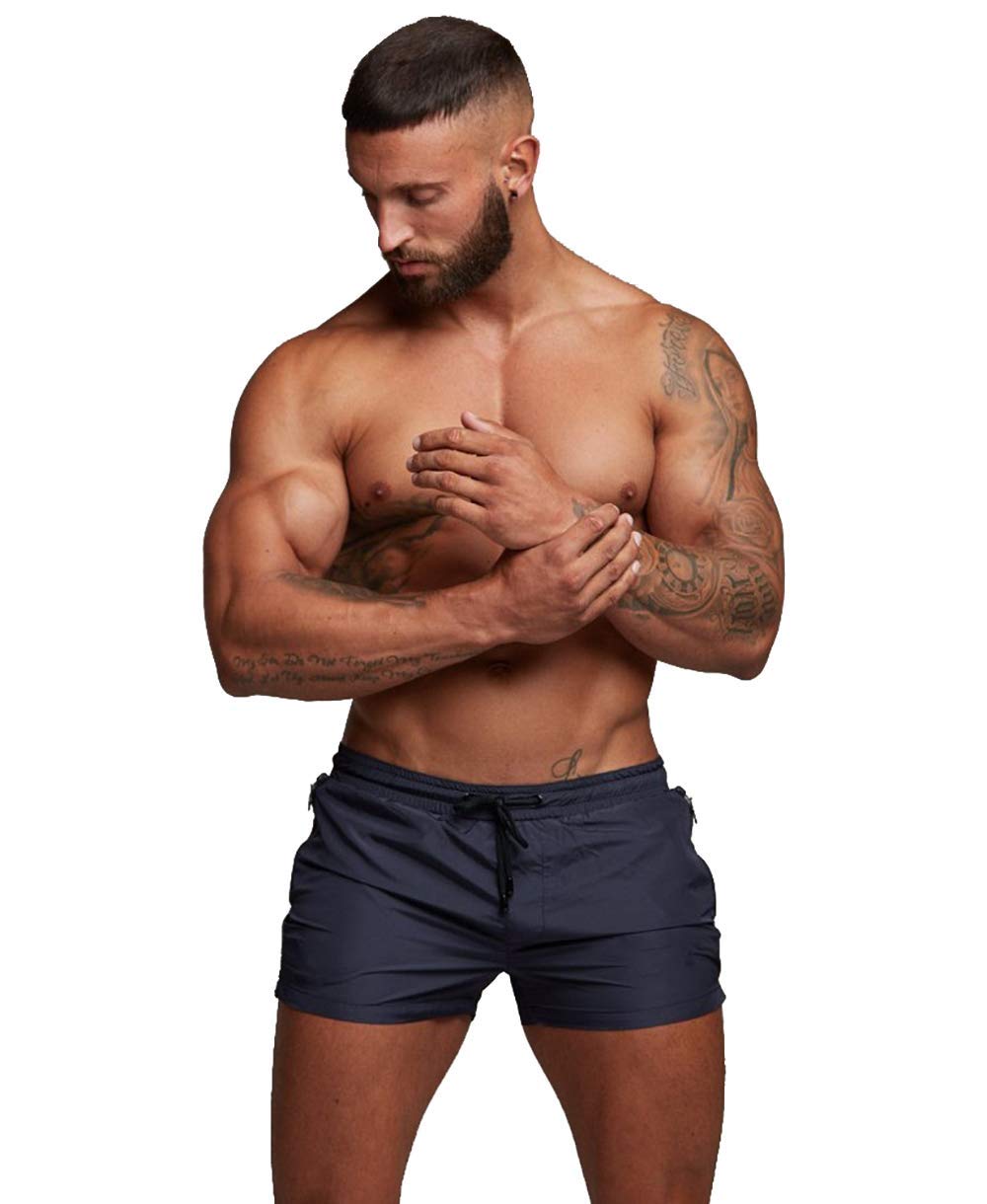 TONLEN Men's Quick-Dry Swim Trunks with Zipper Pockets - Athletic Swim Shorts for Beach, Pool & Water Sports