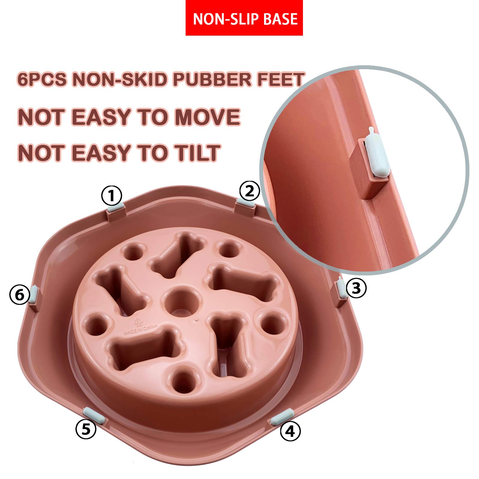CAISHOW Slow Feeder Dog Bowl - Anti-Gulping Healthy Eating Interactive Pet Bowl, Bloat Stop & Fun Design for Small & Medium Dogs - Non-Slip Base for Mess-Free Feeding - Perfect for Fast Eaters & Mealtime Enrichment