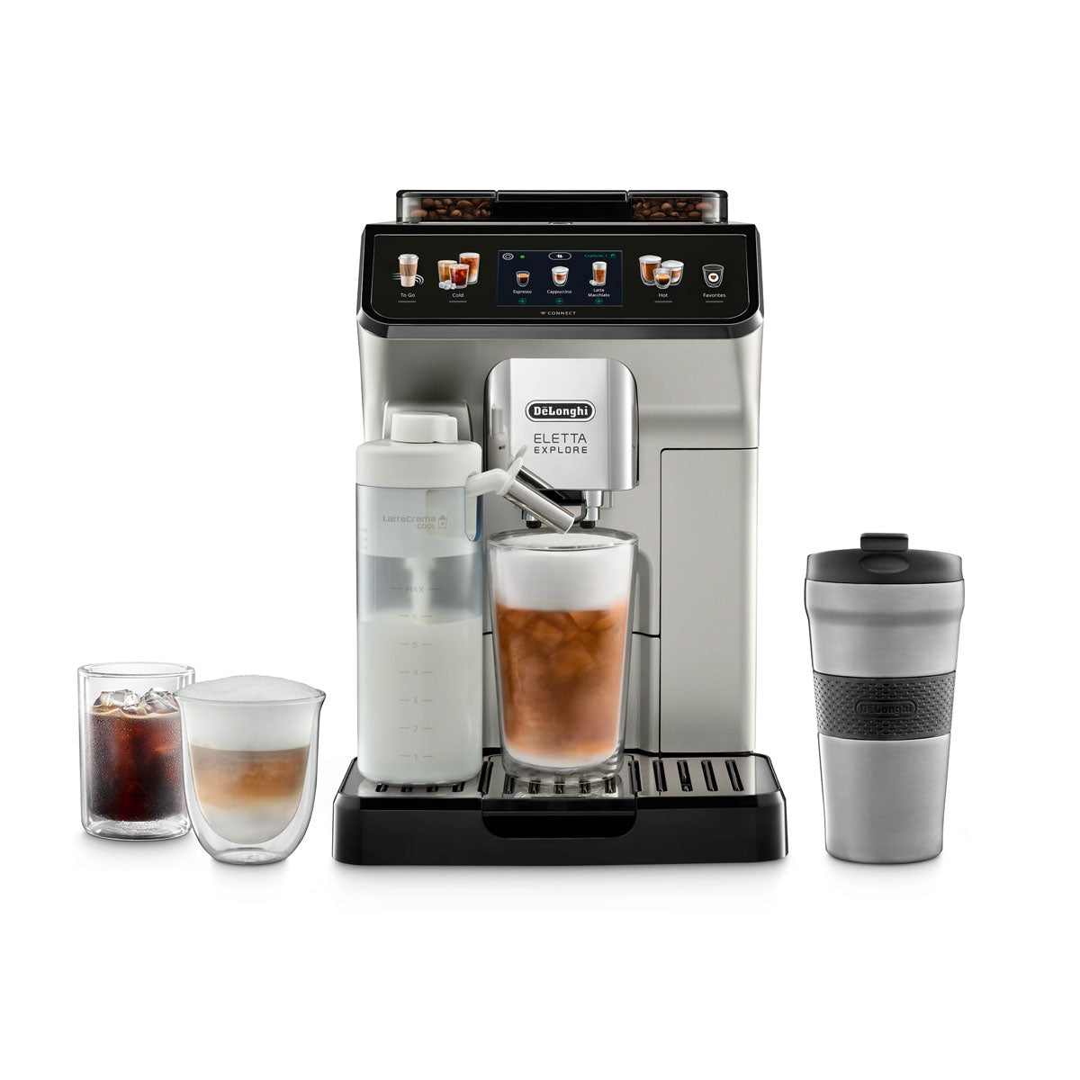 DeLonghi Eletta Explore ECAM45086S Automatic Espresso Machine with LatteCrema System - Perfect for Home Baristas & Coffee Lovers (Ideal for Kitchens, Offices & Gifting)