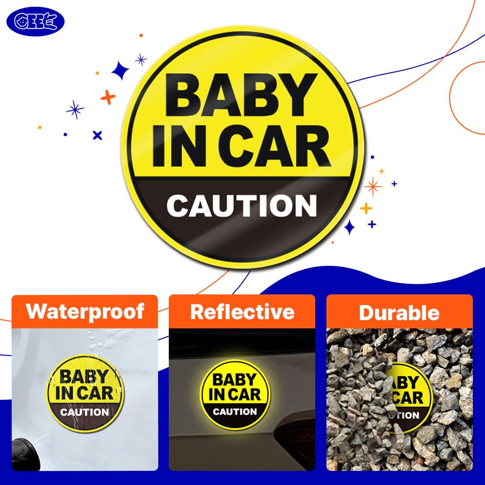 GEEKBEAR Baby on Board Car Magnet - Stars & Stripes Design - Safety Sticker Decal for Windows & Bumpers - Perfect for Family Cars, SUVs and Minivans - Keep Kids Safe on Road Trips & Daily Commutes