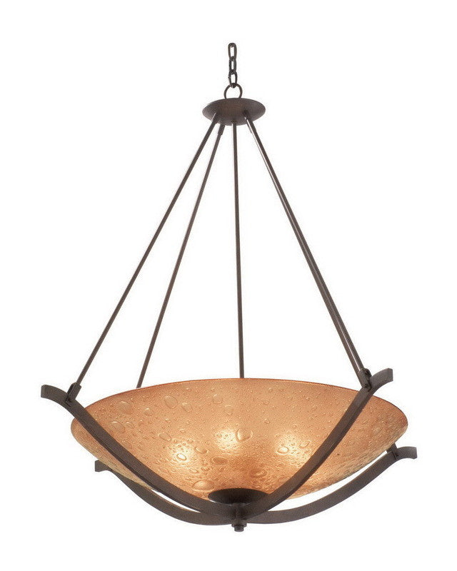 Kalco Lighting 6154 FTP 5-Light Fluorescent Pendant Chandelier - Energy Efficient Tawny Port Finish for Dining Room & Kitchen Lighting