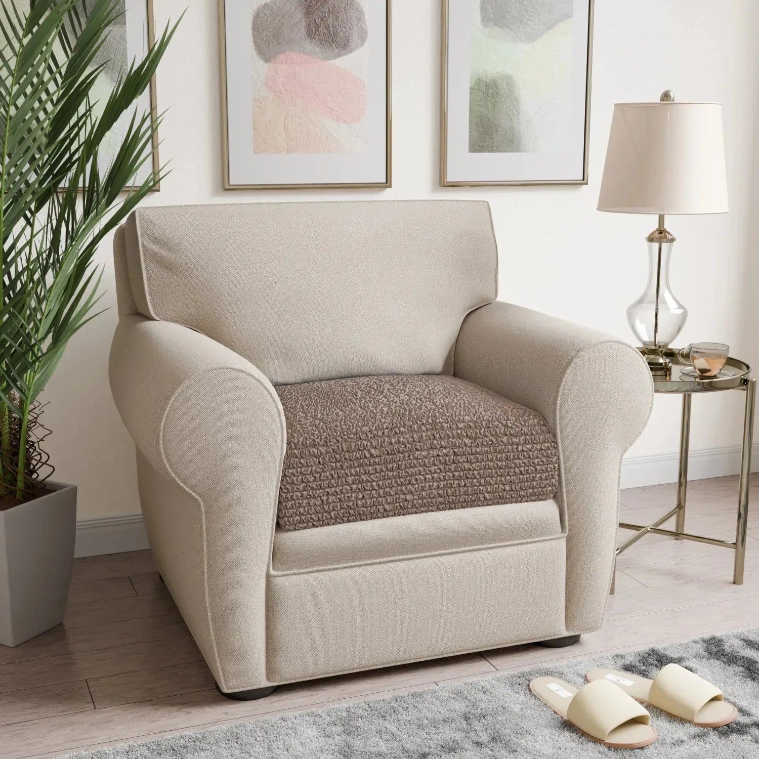 Premium Microfiber Seat Cushion Cover - Soft & Durable Sofa Chair Protector - Perfect for Living Room, Office, or Car Use