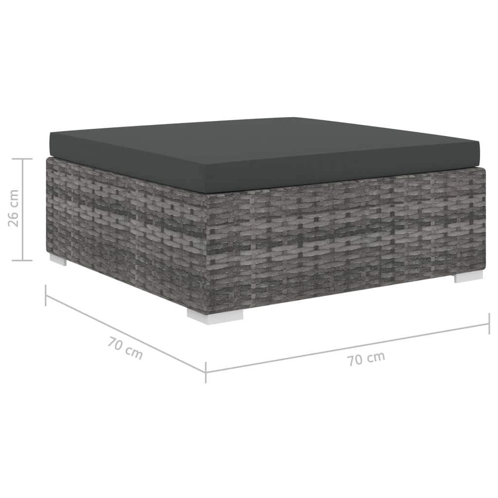 8-Piece Patio Lounge Set with Cushions - Gray Poly Rattan Outdoor Furniture for Porch, Garden, Backyard - Includes Cushioned Seating & Back Sectional - Perfect for Relaxing, Entertaining & Outdoor Conversations