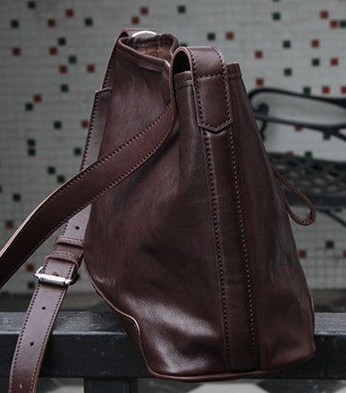 Minimalist Italian Leather Bucket Bag for Women - Stylish Crossbody Handbag for Everyday Use, Work & Travel