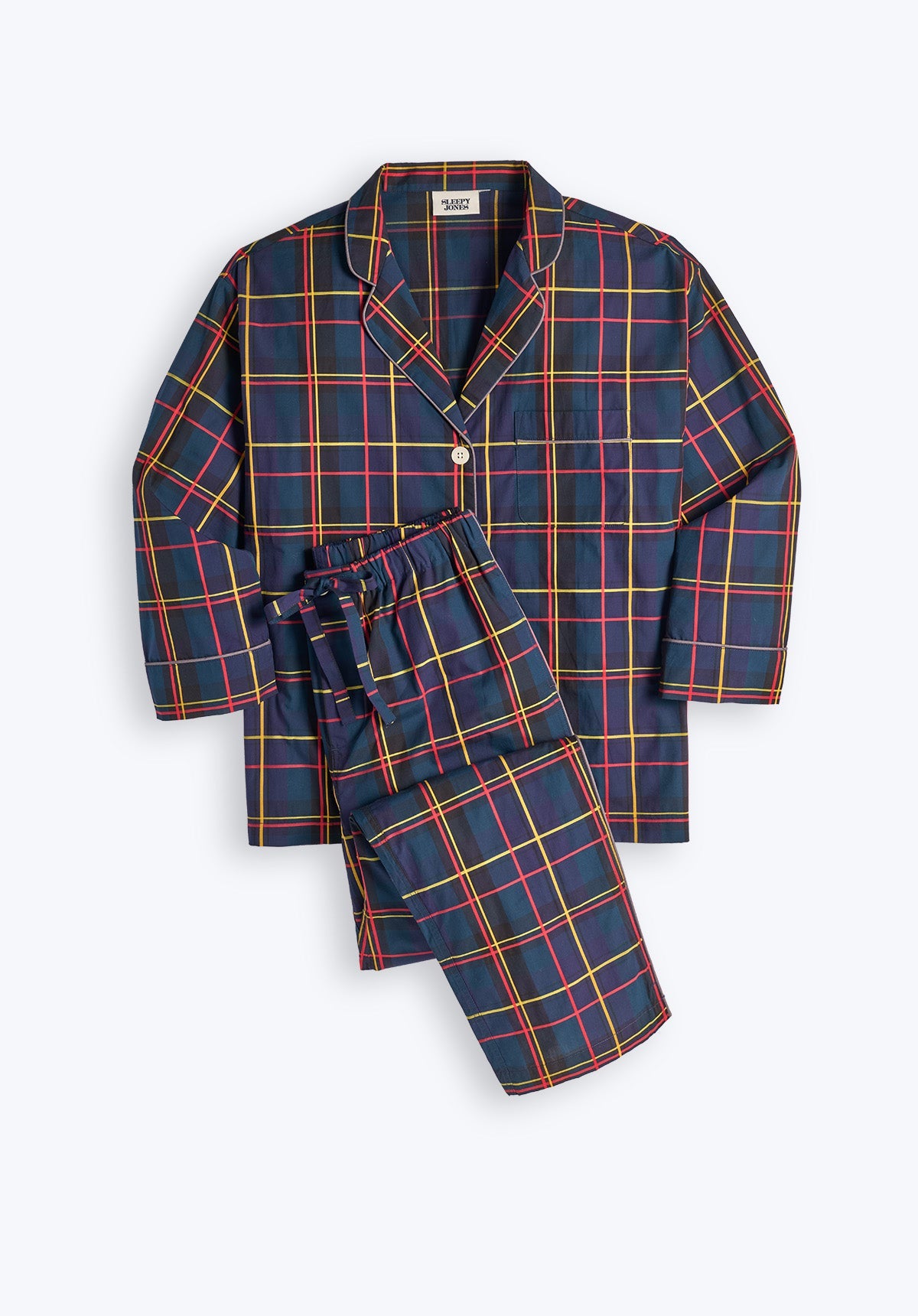 Cozy Marina Pajama Set - Soft Sateen Holiday Plaid Sleepwear for Women | Perfect for Christmas, Winter Nights & Relaxing at Home