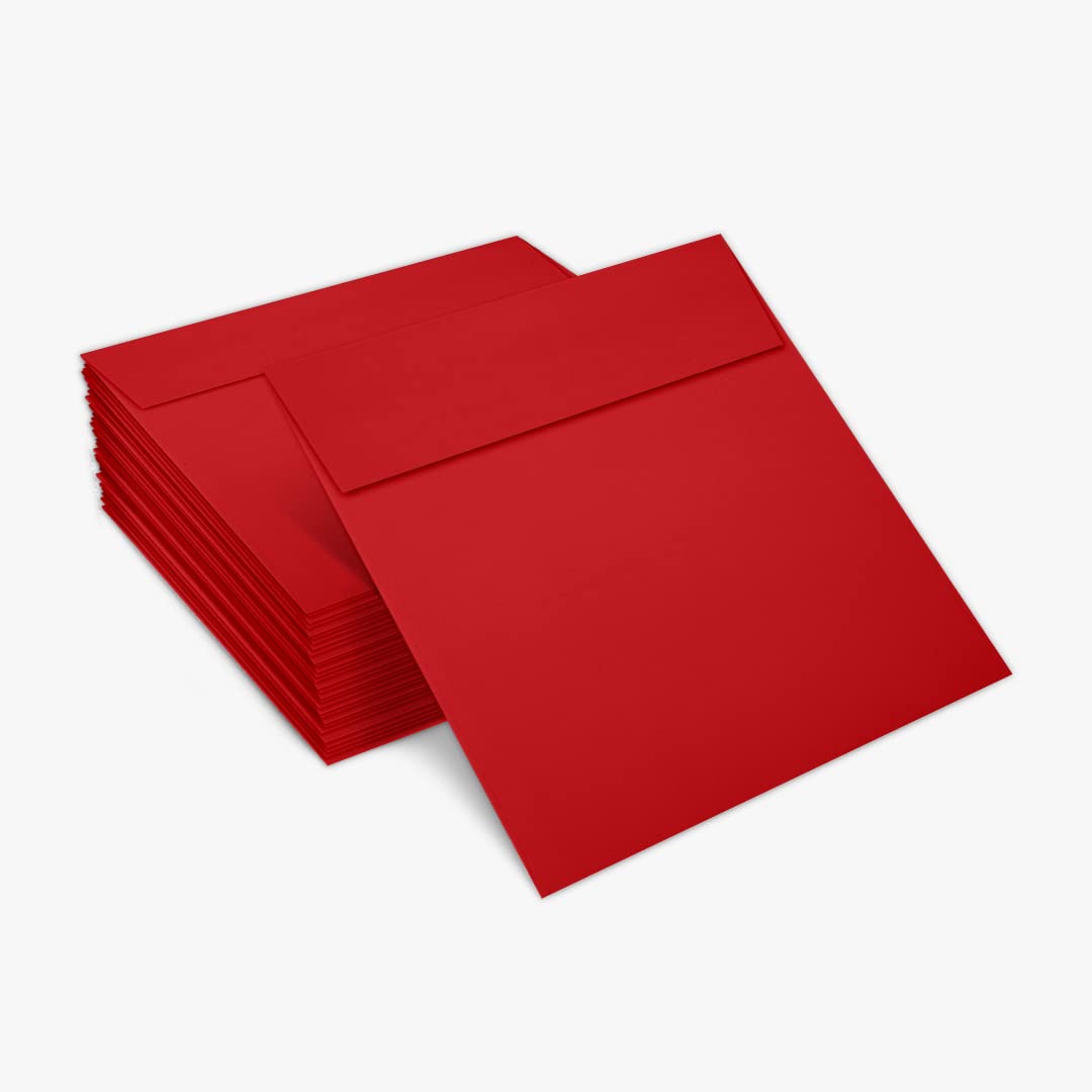 LUXPaper Premium Square Invitation Envelopes 5x5 Inches - Ruby Red, 80lb Text Weight, 1000 Count - Self-Seal Peel & Press Closure for Wedding Invitations, Greeting Cards, Party Favors & Business Correspondence