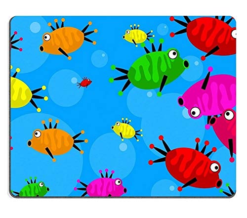 Gaming Mouse Pad with Cartoon Fish Shoal Design - Non-Slip Natural Rubber Mouse Mat for PC & Laptop (M0A01487) - Perfect for Office, Gaming & Home Workspace
