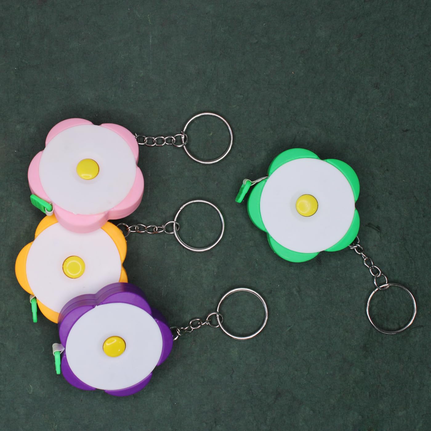 Baal Flower Shaped Double-Sided Measuring Tape - Portable Body & Clothing Ruler with Button (1-Piece Set) - Perfect for Tailoring, Sewing & DIY Crafts