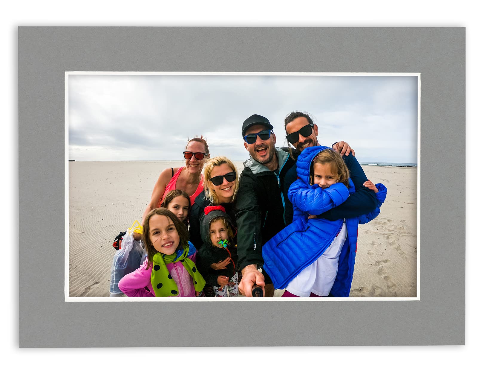 30x40 Acid-Free Mid Grey Precut Matboard with Bevel Cut for 27x36 Photos - Includes Backing Board & Crystal Clear Self-Seal Photo Mat Bag - 4-Ply Thickness for Picture Framing, Artwork Display & Home Decor