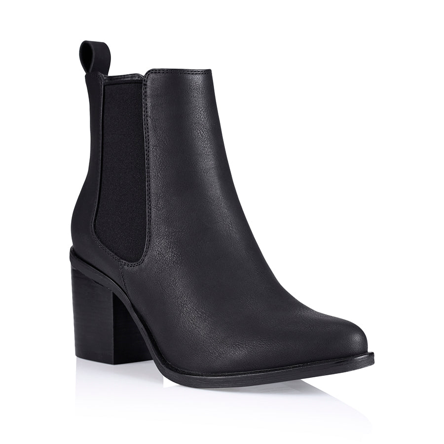 Samantha Women's Chelsea Boots Black Soft Leather Ankle Boots for Casual Wear & Outdoor Walking