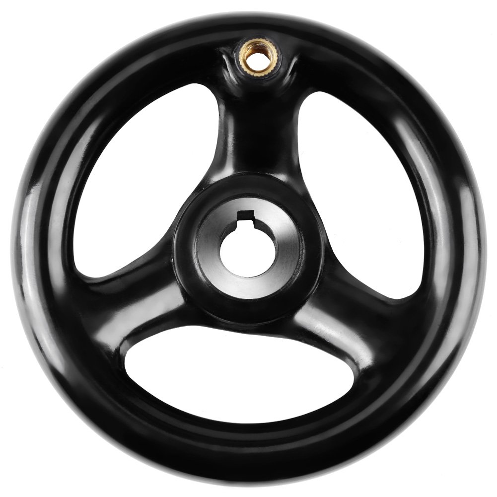 3 Spoke Hand Wheel 12x100mm Black Round Lathe & Milling Machine Replacement Part - Perfect for Precision Machining, Metalworking & DIY Projects