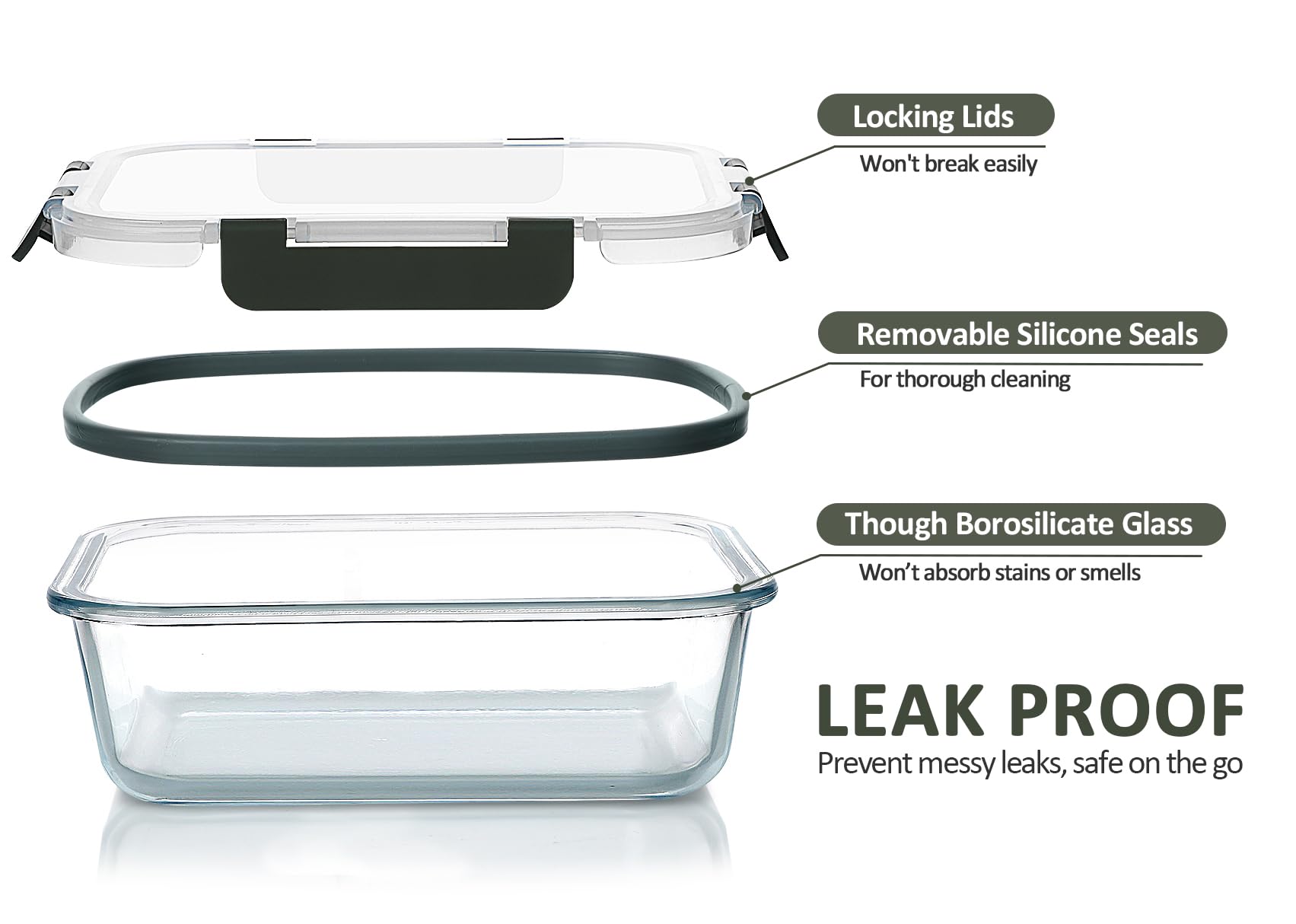 24-Piece Glass Food Storage Containers Set with Airtight Lids - BPA-Free Meal Prep Containers for Microwave, Oven, Freezer & Dishwasher Safe - Perfect for Meal Prepping, Leftovers & Kitchen Organization
