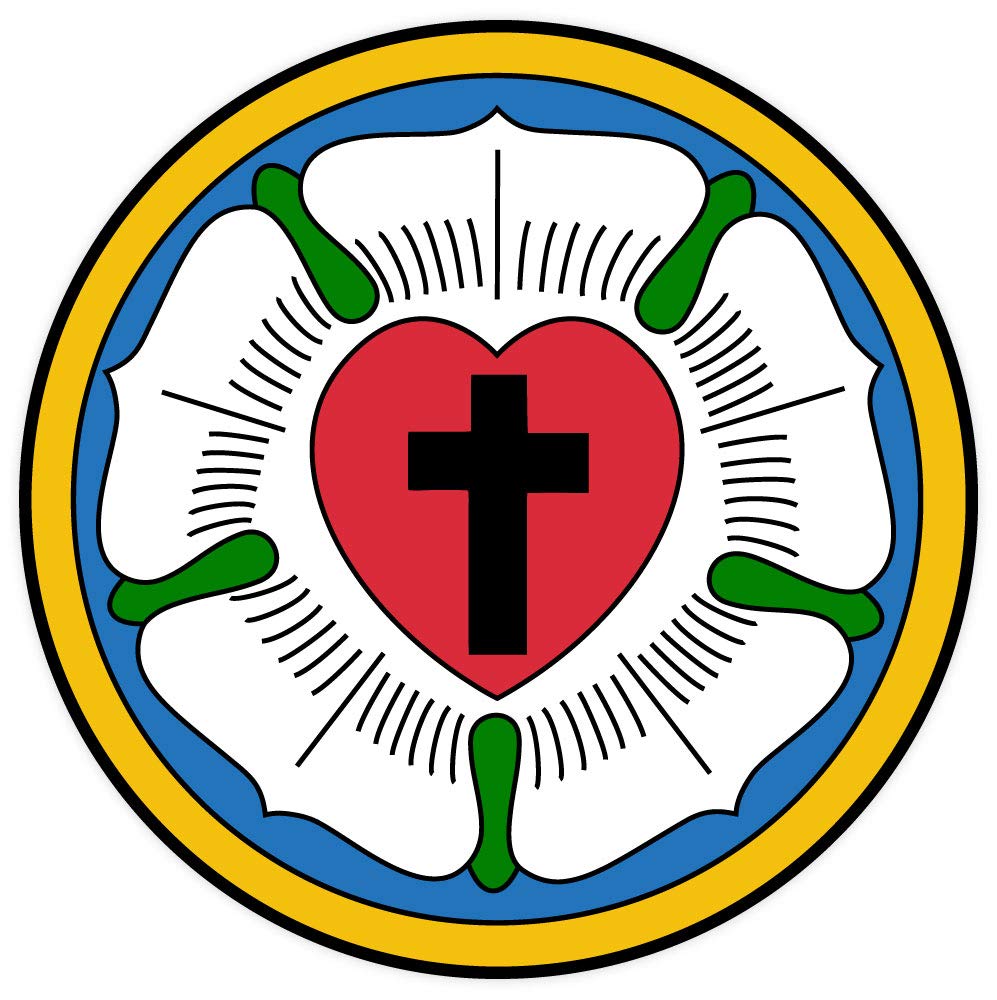 Luther Rose Theology Sticker Decal 4x4 Inch - Religious Vinyl Decals for Cars, Laptops, Bibles & Church Decor