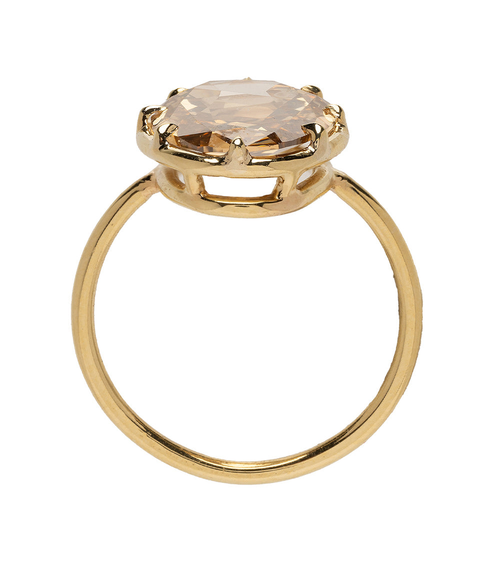 Vintage Champagne Diamond Engagement Ring for Women - Unique Antique Style Wedding Band, Perfect for Proposals, Anniversaries & Special Occasions