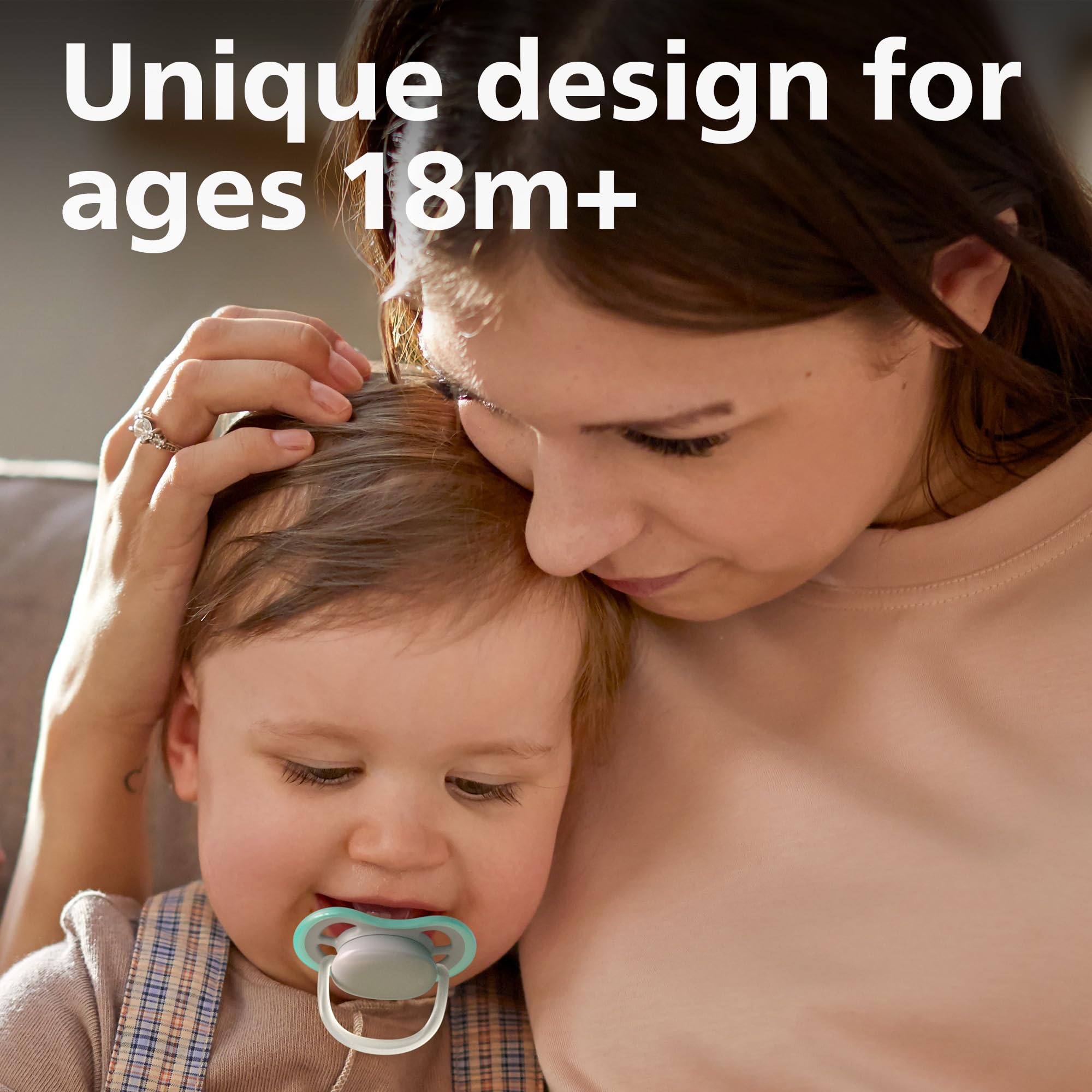 Philips Avent Ultra Air Pacifier - BPA-Free Baby Pacifiers for 18+ Months (4-Pack) with Breathable Design & Sterilizer Carry Case - Ideal for Daycare, Travel, and Soothing Fussy Babies