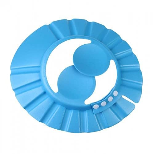 Sage Square Adjustable Baby Shower Cap with Soft Ear Protection - Waterproof Bathing Hat for Infants & Toddlers (Blue, 2-Pack) - Gentle Hair Wash Solution for Sensitive Skin & Fearful Babies