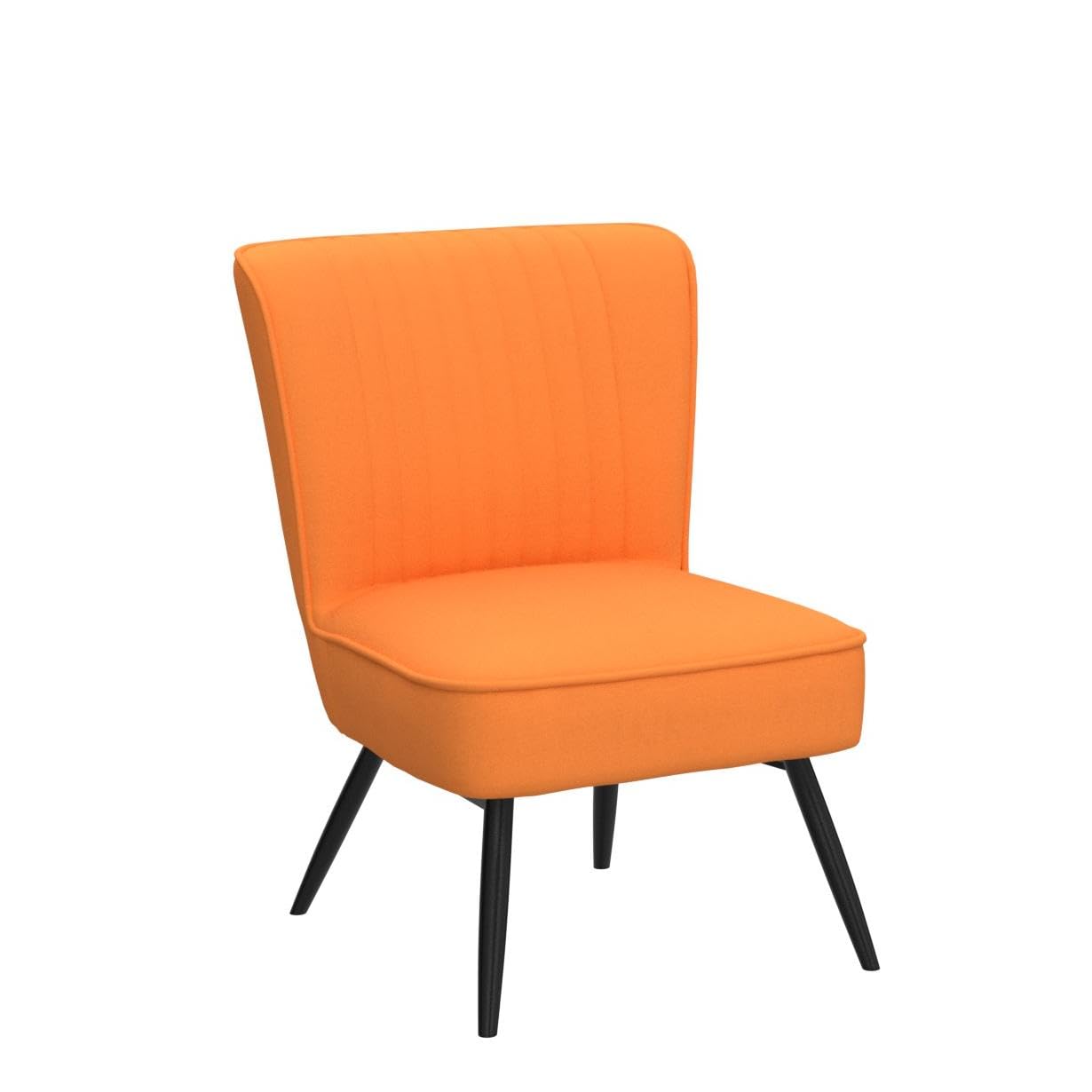 Alunaune Orange Accent Chair Set of 2 - Modern Upholstered Living Room & Bedroom Armless Slipper Chairs - Comfy Wingback Sofa for Guest Reception, Lounge, and Reading Nook