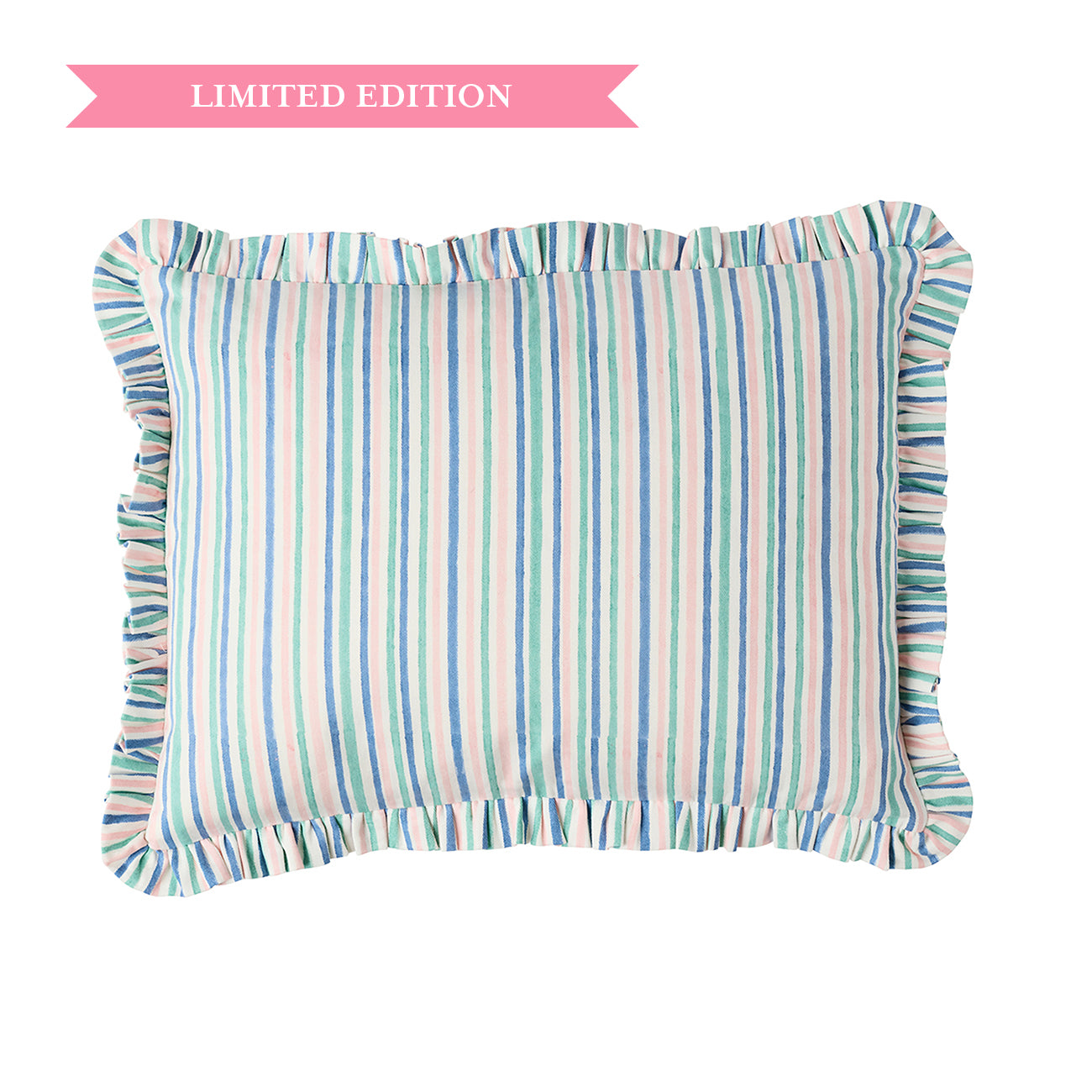 Striped Frill Cushion Cover - Soft & Stylish Home Decor for Sofa, Bed, or Chair - Perfect for Living Room, Bedroom, or Nursery