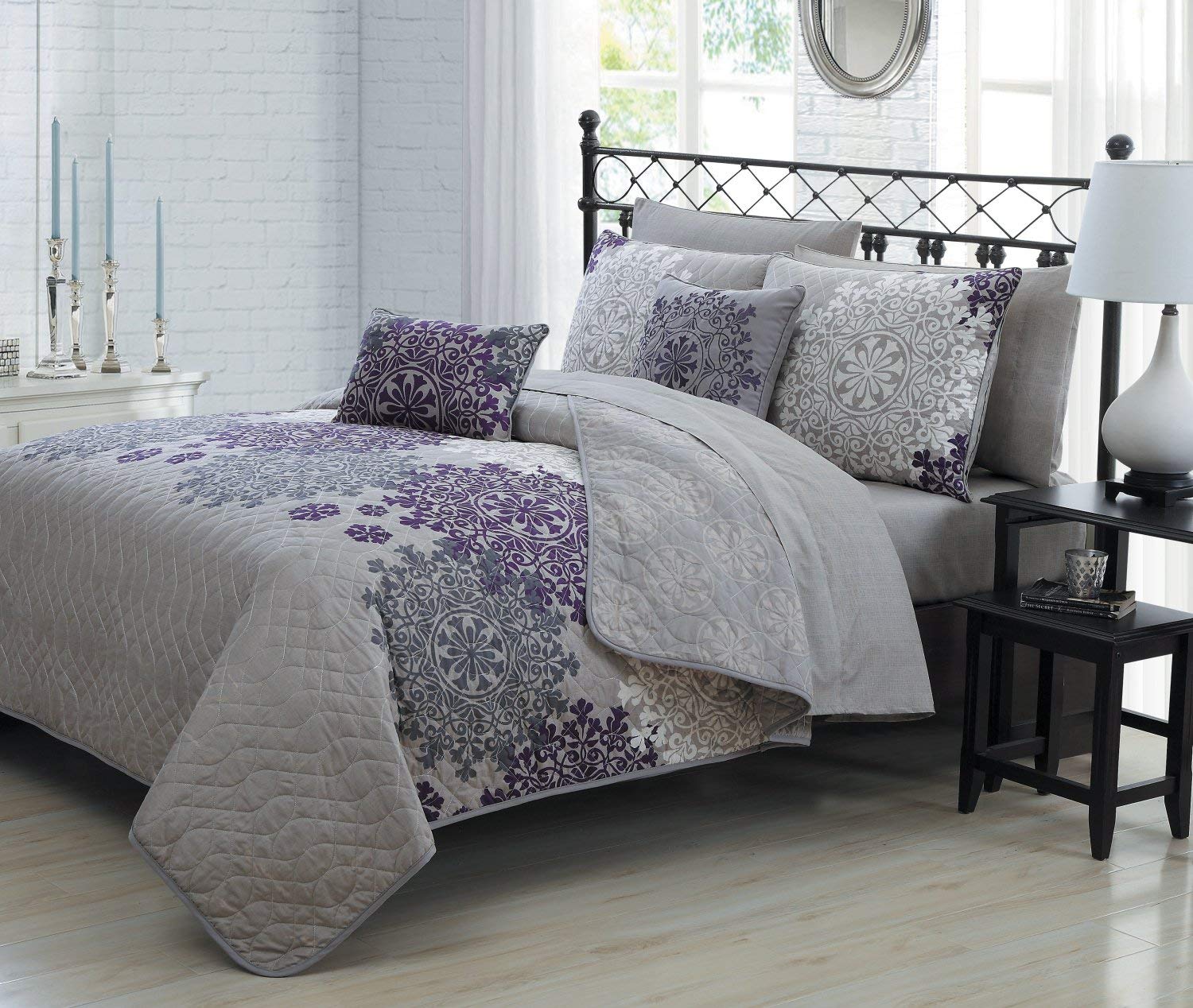 Geneva AMB9 King Plum Bedding Set for Luxurious Bedroom Decor