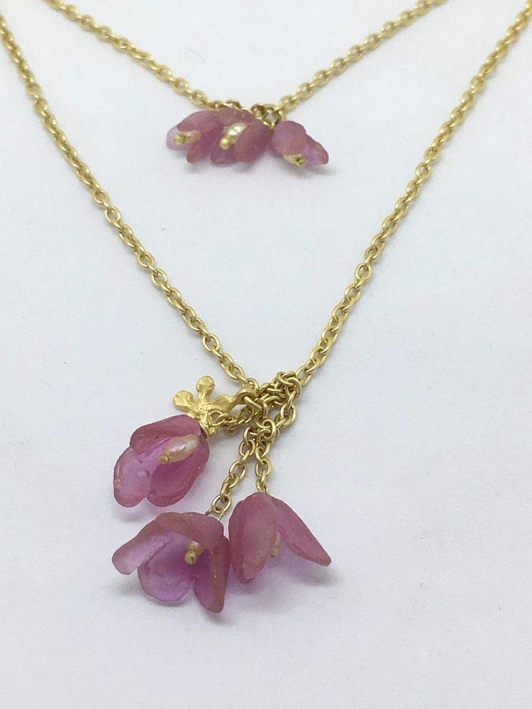 Michael Michaud Apple Blossom Double Chain Necklace 9276 - Elegant Floral Jewelry for Women, Perfect for Weddings, Anniversaries & Special Occasions