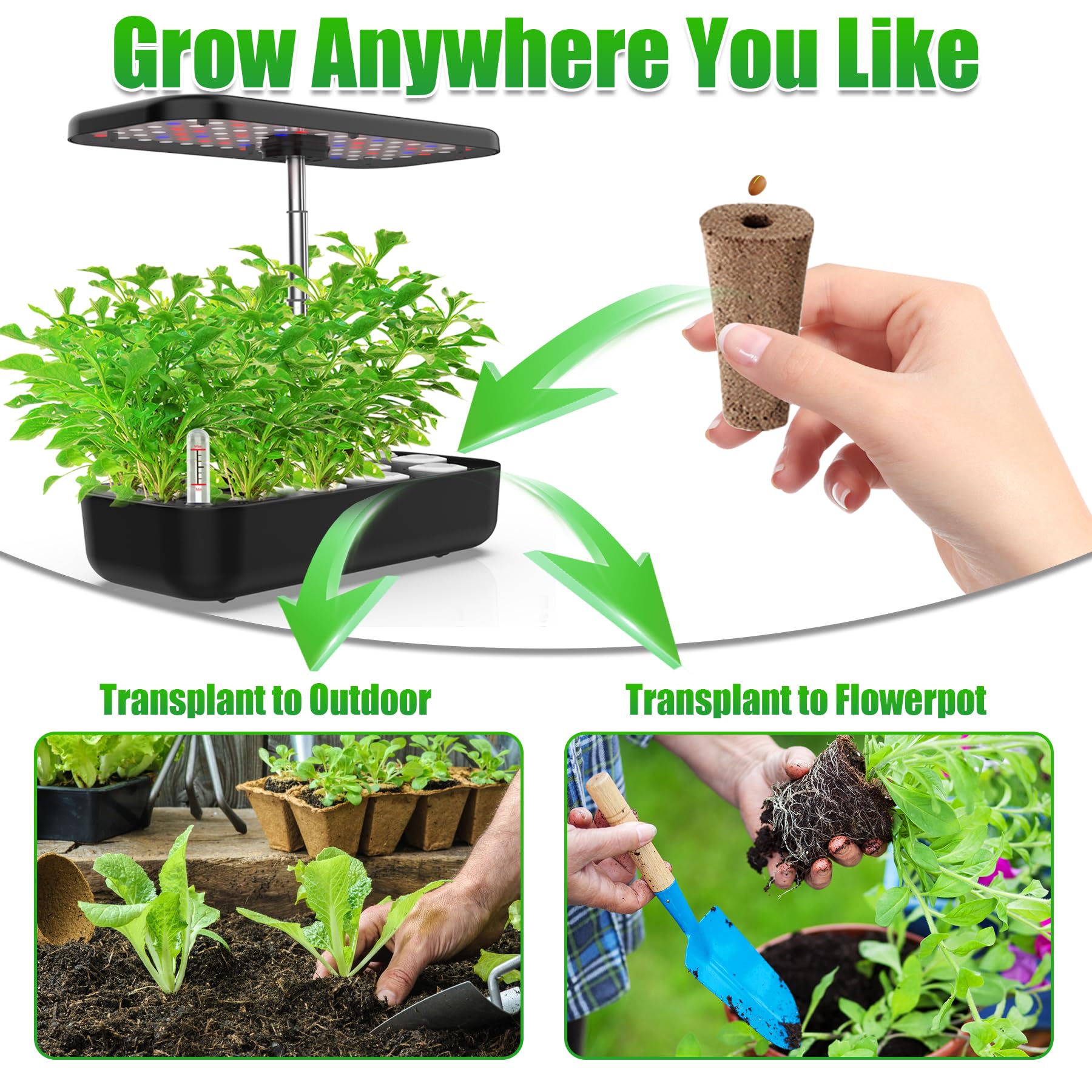 100pcs Grow Sponges Seed Starter Pods for Hydroponics - Square Sponge Cubes Compatible with QYO, LYKO, Idoo Hydroponic Systems | Indoor Gardening Supplies for Herbs, Vegetables & Plant Propagation | Perfect for Home Hydroponic Kits & Seed Starting