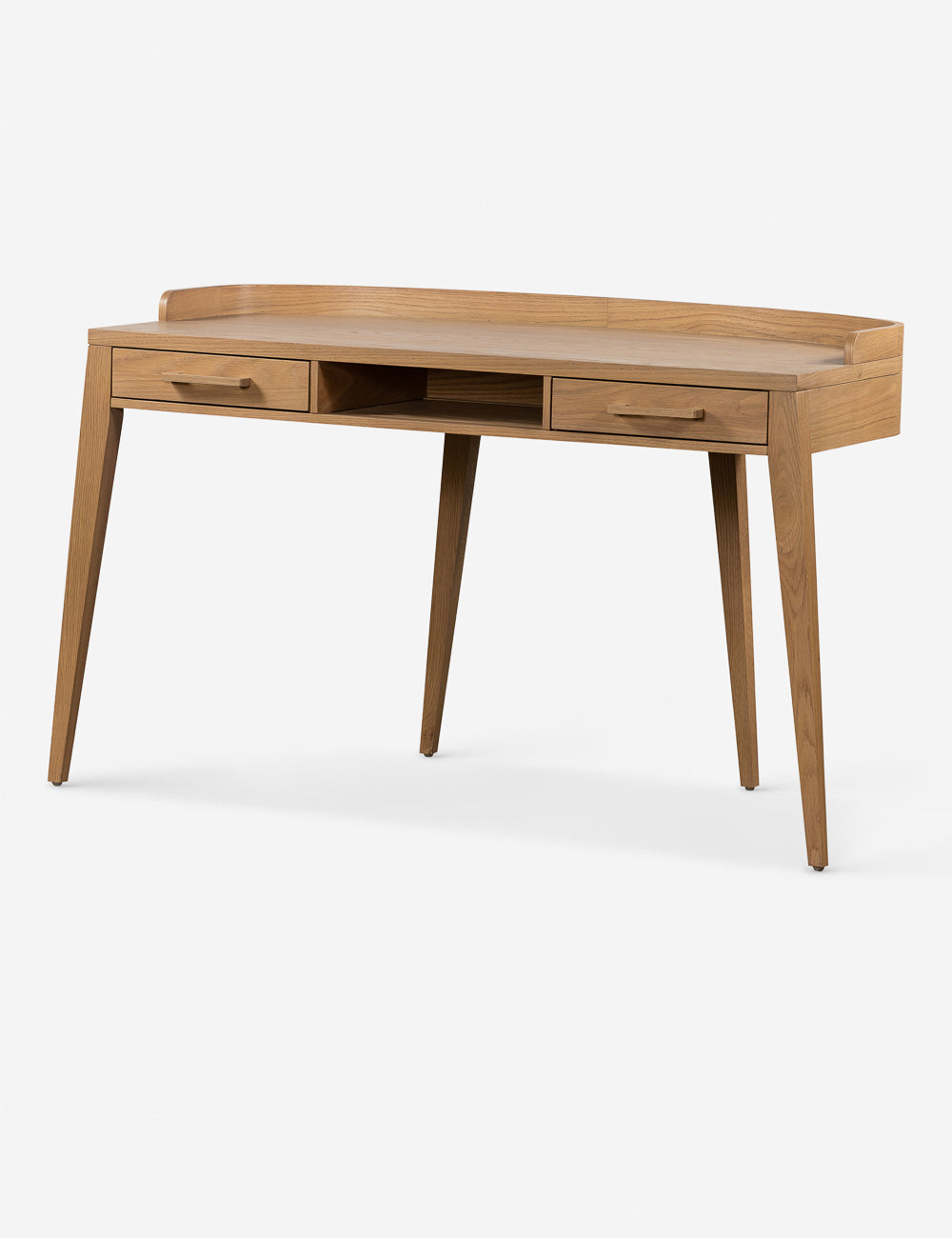 Drake Desk - Modern Writing Desk for Home Office, Study & Workspace - Sturdy Wooden Computer Desk with Drawers & Storage Shelf - Perfect for Remote Work, Online Classes & Small Spaces