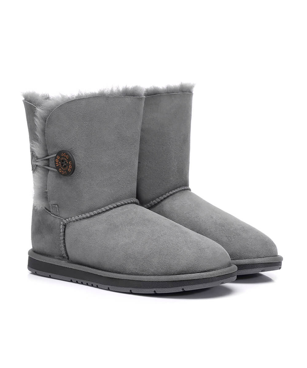 Men's UGG Classic Short Button Boots - Waterproof Winter Snow Boots for Men | Warm & Comfortable Sheepskin Boots for Cold Weather, Outdoor Activities & Casual Wear