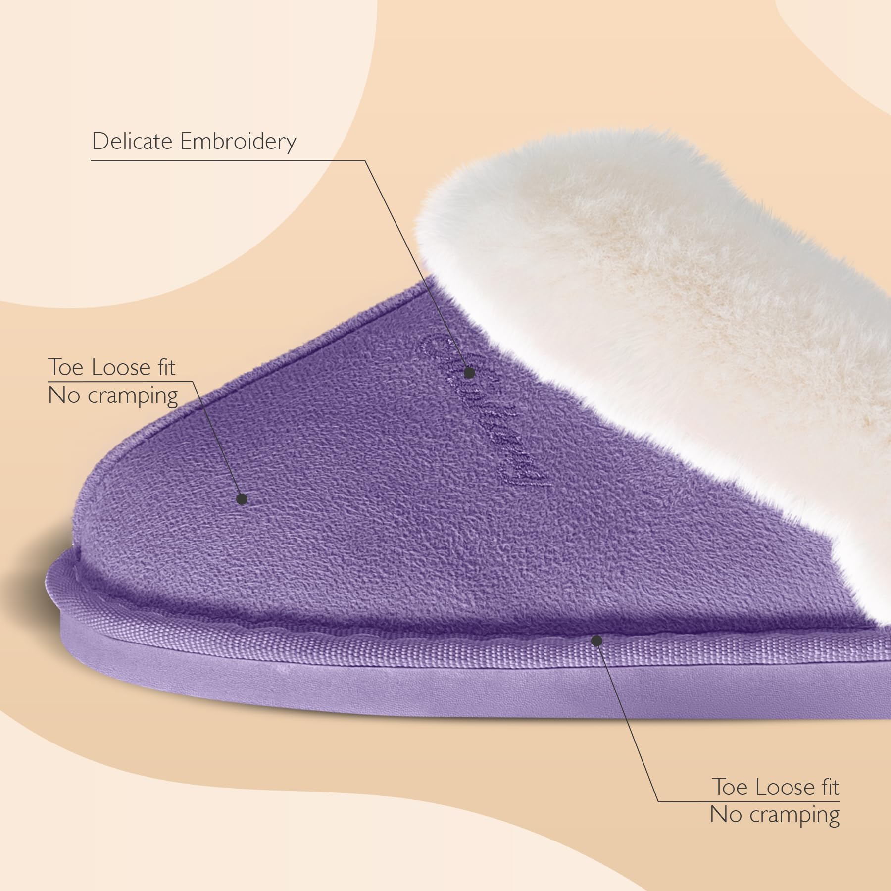 Women's Fluffy Memory Foam Slippers - Non-Slip Indoor/Outdoor House Shoes for Comfort & Warmth - Perfect for Home, Office, and Relaxation