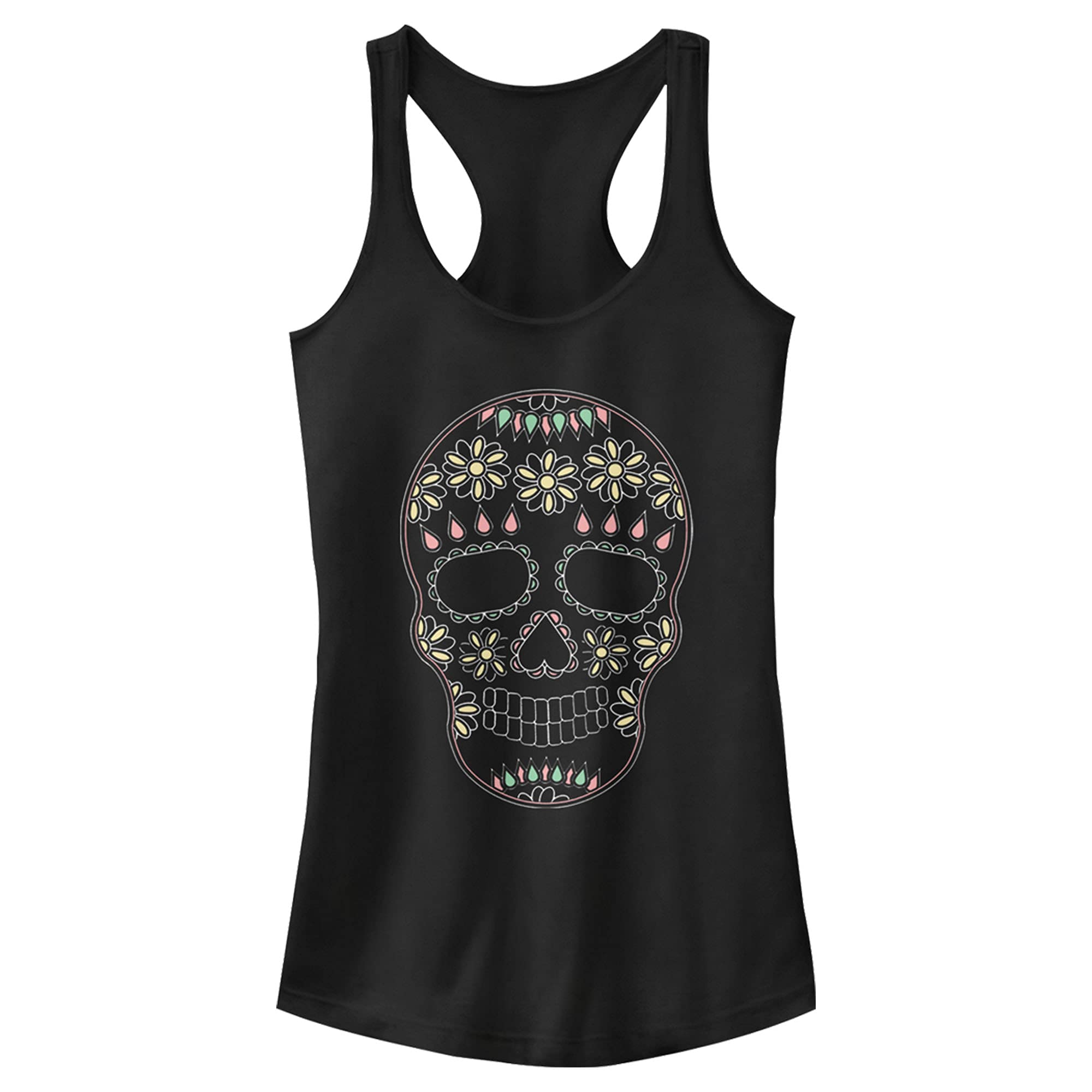 Women's Sugar Skull Racerback Tank Top - Gym & Summer Wear