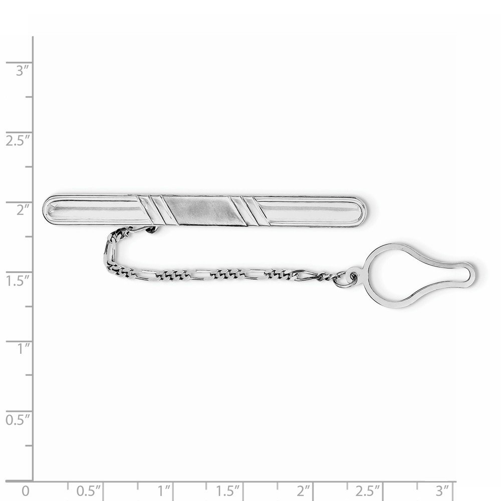 925 Sterling Silver Rhodium Plated Tie Clip for Men - Elegant Necktie Accessory for Weddings, Business & Formal Events