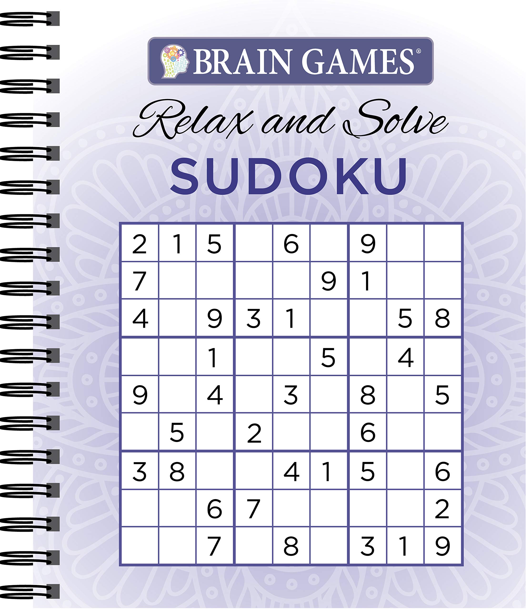Brain Games - Relax and Solve: Sudoku Puzzle Book (Purple) | Perfect for Stress Relief, Travel & Mental Exercise