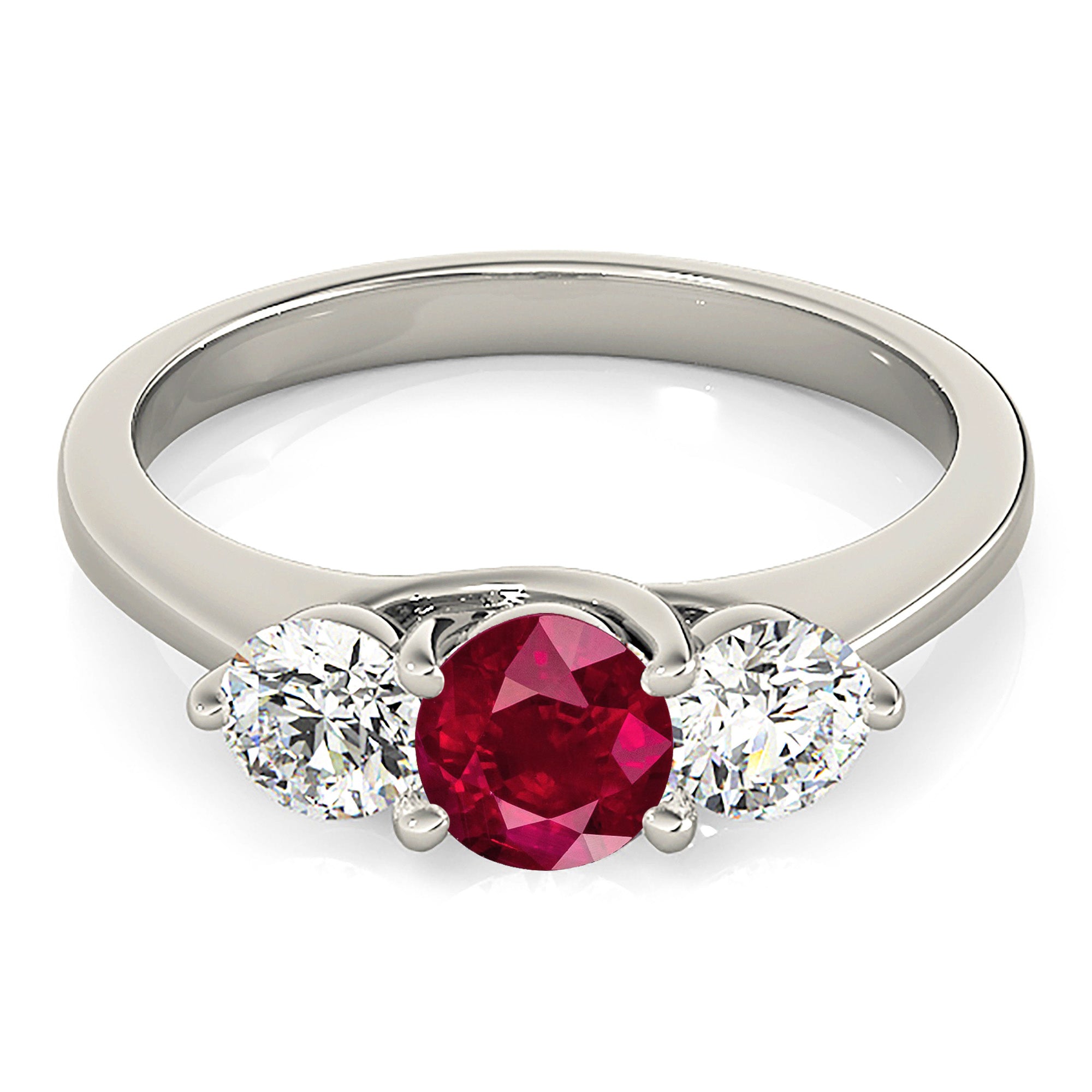 1.35 Carat Genuine Ruby Ring with Diamonds & 14K Solid Gold Band - Elegant Engagement, Anniversary or Gift Jewelry for Women
