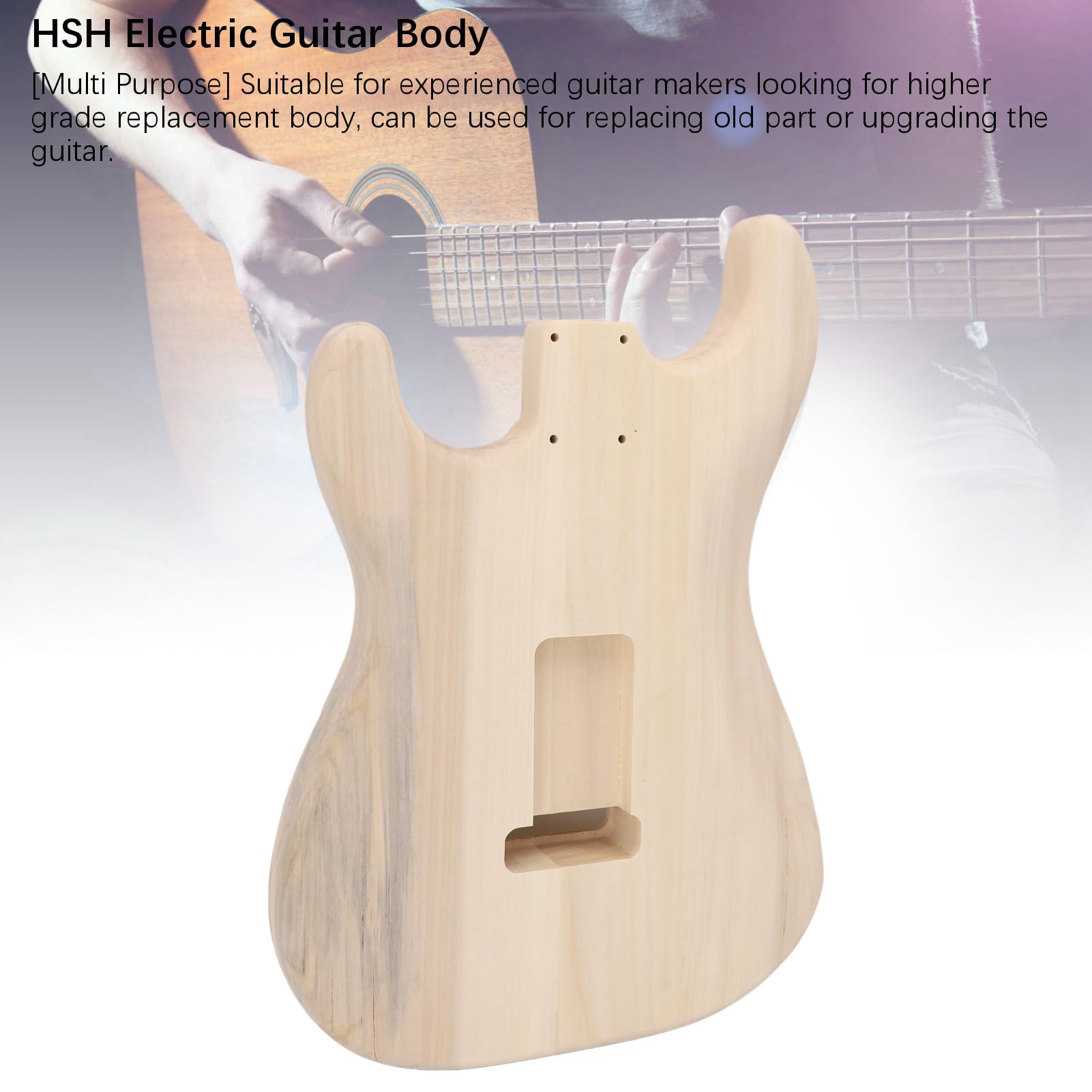 Unfinished Wood Electric Guitar Body Replacement - HSH Pickup Routing for ST Style Parts, Authentic Aged Charm | DIY Guitar Building & Repair Projects