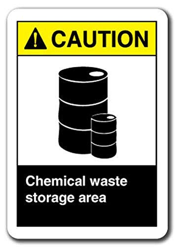 ANSI OSHA Compliant 12x18 Inch Aluminum Chemical Waste Storage Area Safety Sign - Weatherproof & Durable 0.04 Thickness - Perfect for Warehouses, Factories & Hazardous Material Storage Facilities