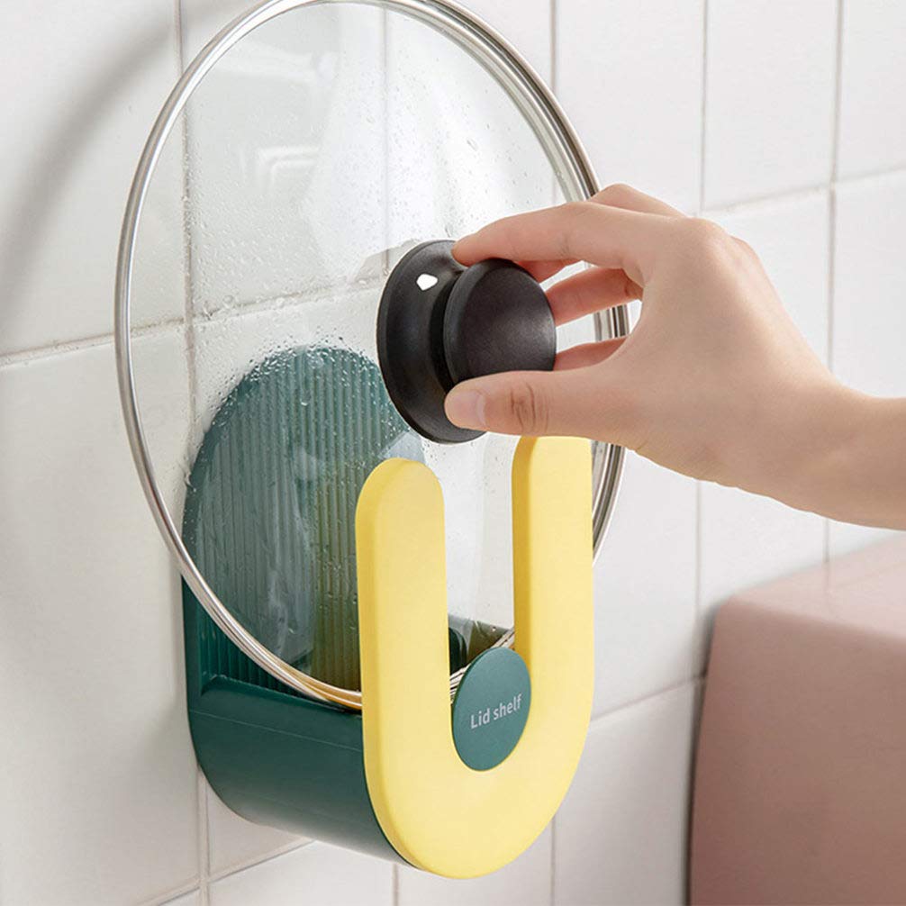 Wall-Mounted Pot Lid Rack - Kitchen Storage Organizer for Pots & Cutting Boards