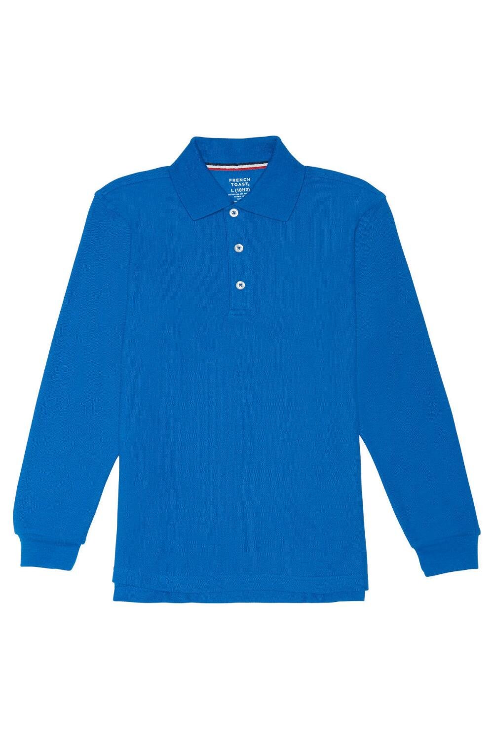 French Toast Pique Polo Shirt - Long Sleeve School Uniform for Boys & Girls | Comfortable Cotton Blend for Classroom & Dress Code