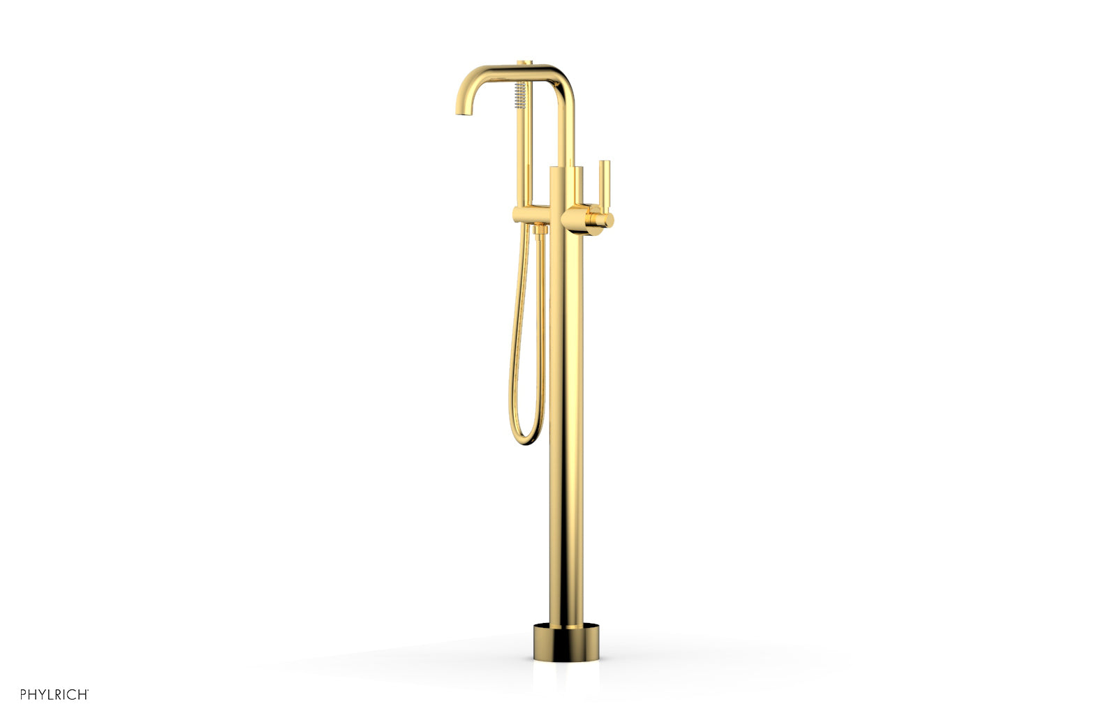 Premium Tall Floor Mount Tub Filler with Lever Handle & Hand Shower - D130 45 01 - Ideal for Modern Bathrooms & Spa-Like Showers