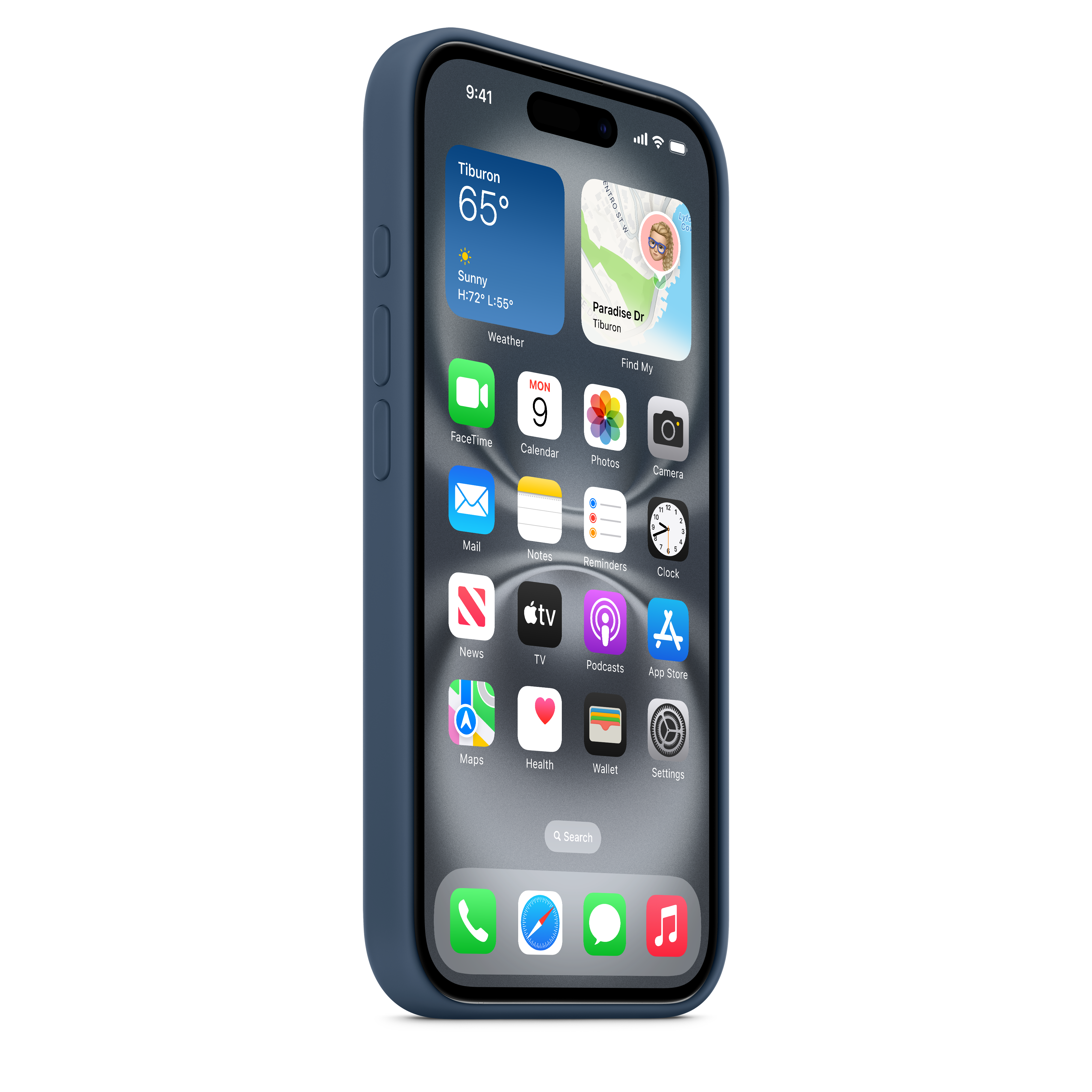 Magnetic Silicone Case for iPhone 16 with MagSafe - Denim Blue | Slim Protective Cover for Everyday Use & Wireless Charging